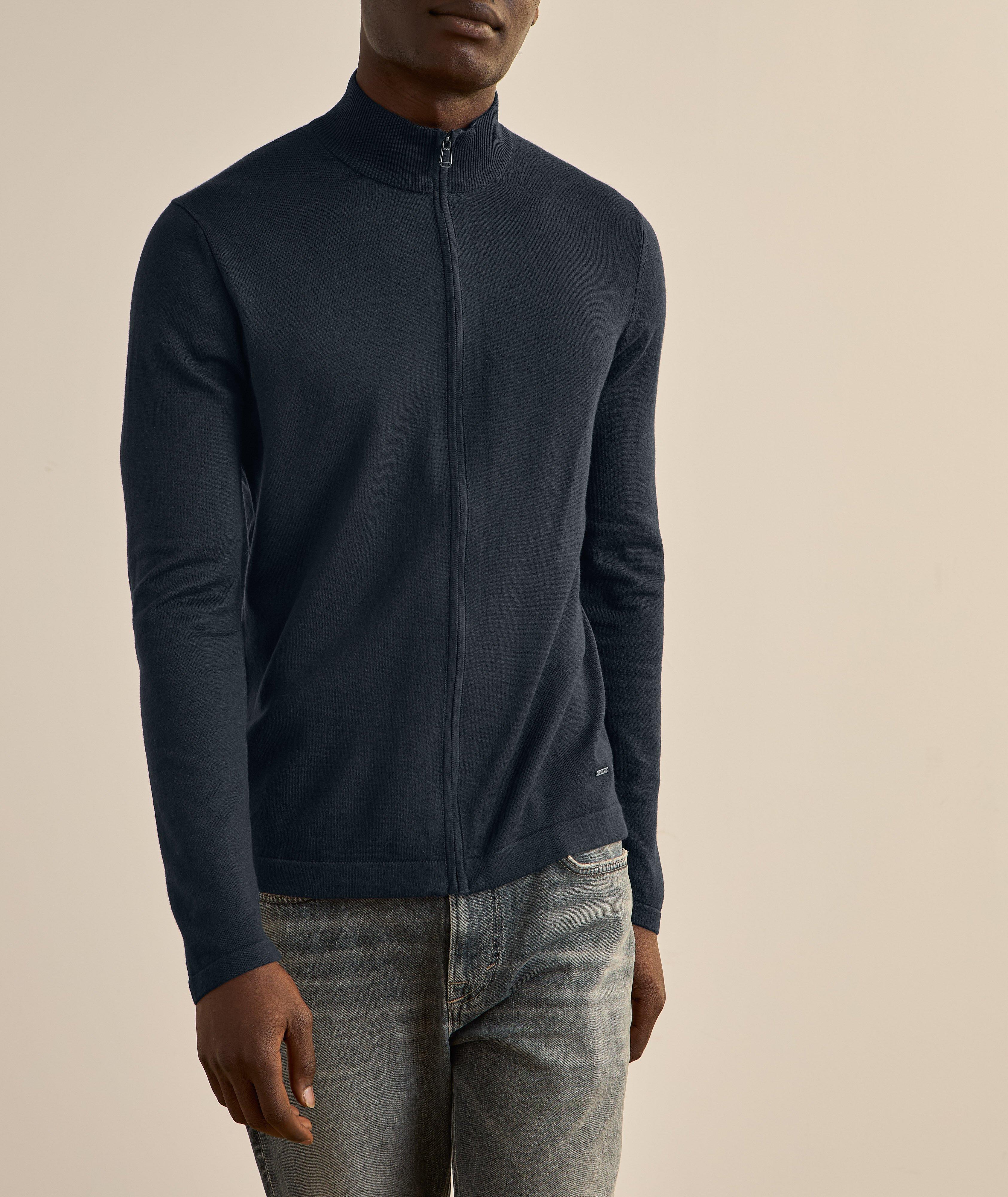 Cotton-Blend Full-Zip Sweater  image 2