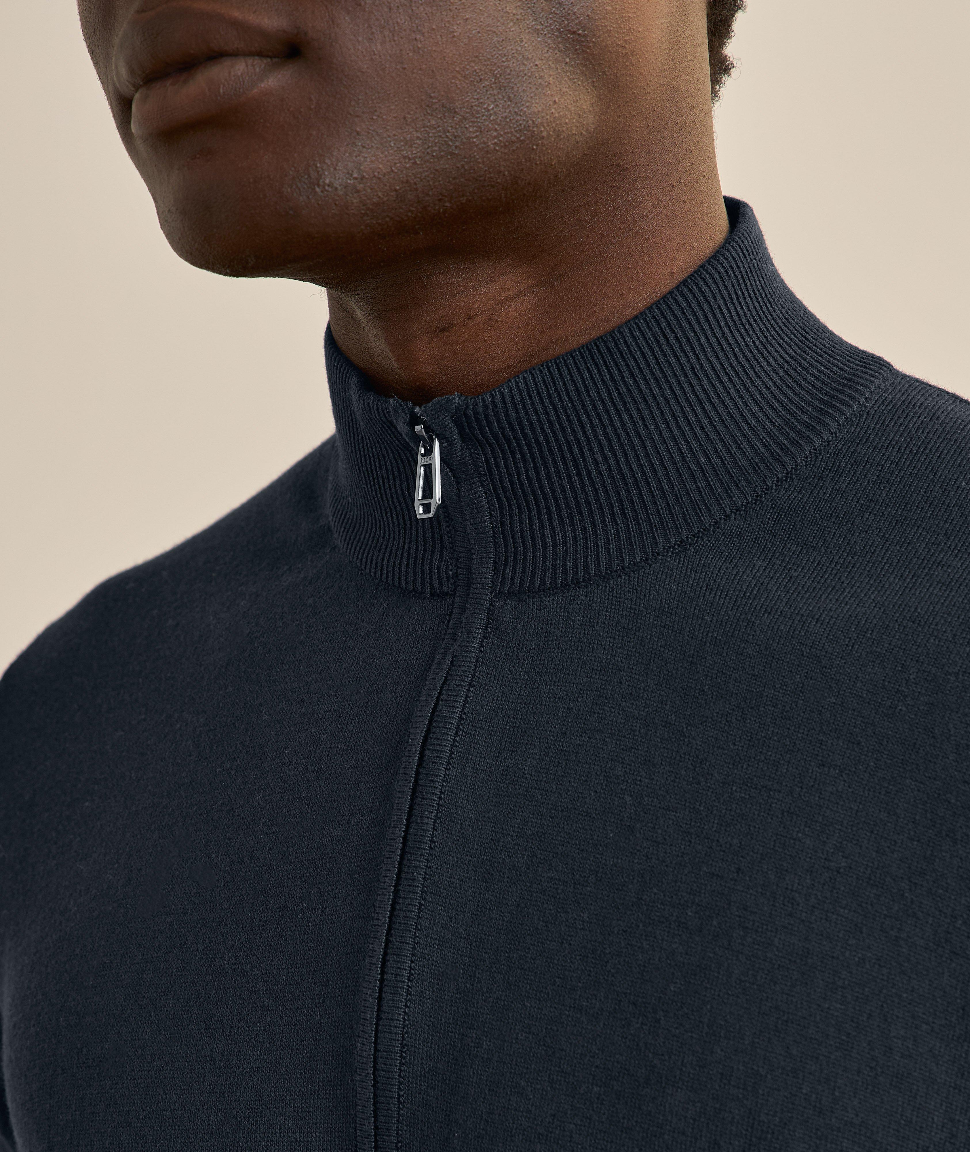 Cotton-Blend Full-Zip Sweater  image 4