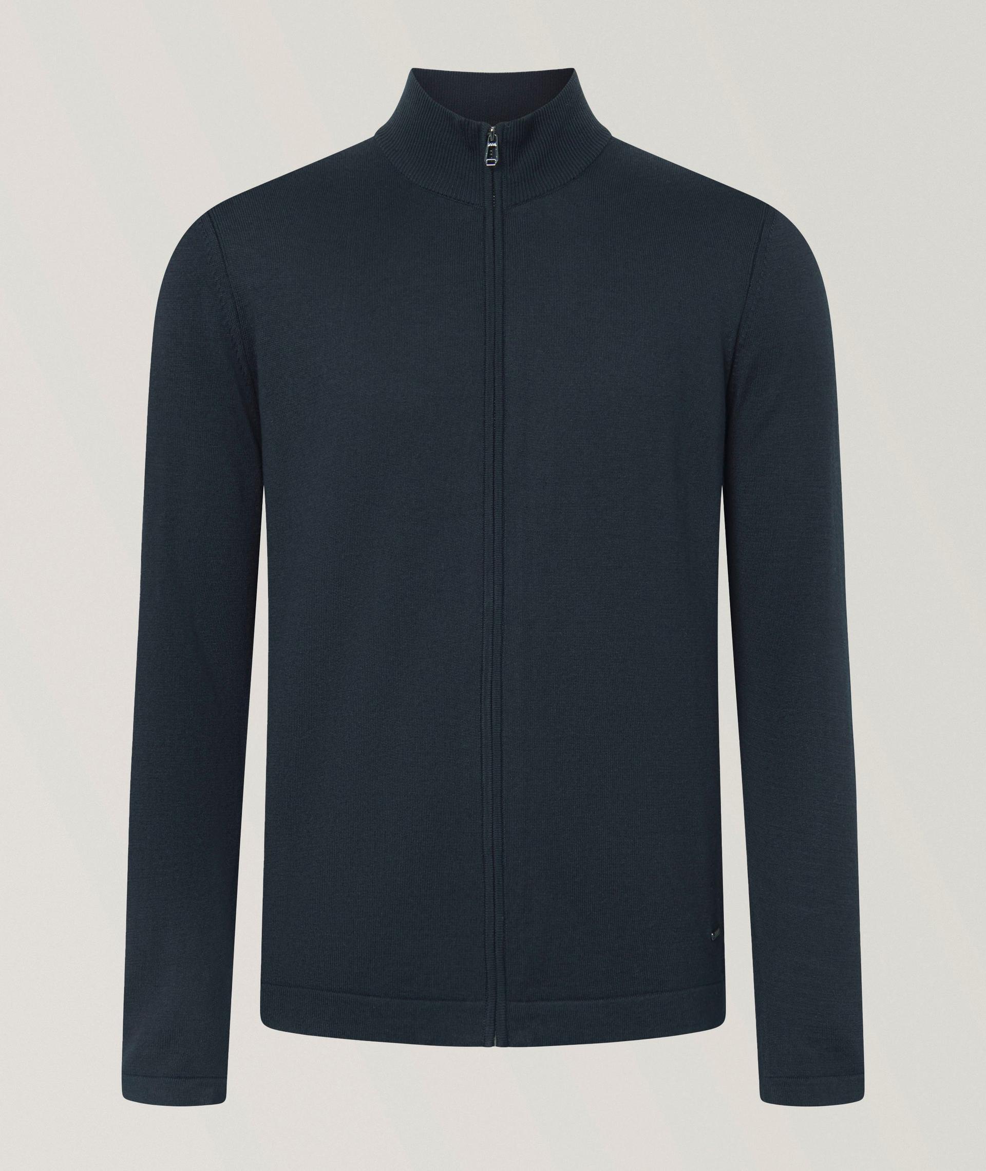 Cotton-Blend Full-Zip Sweater  image 0