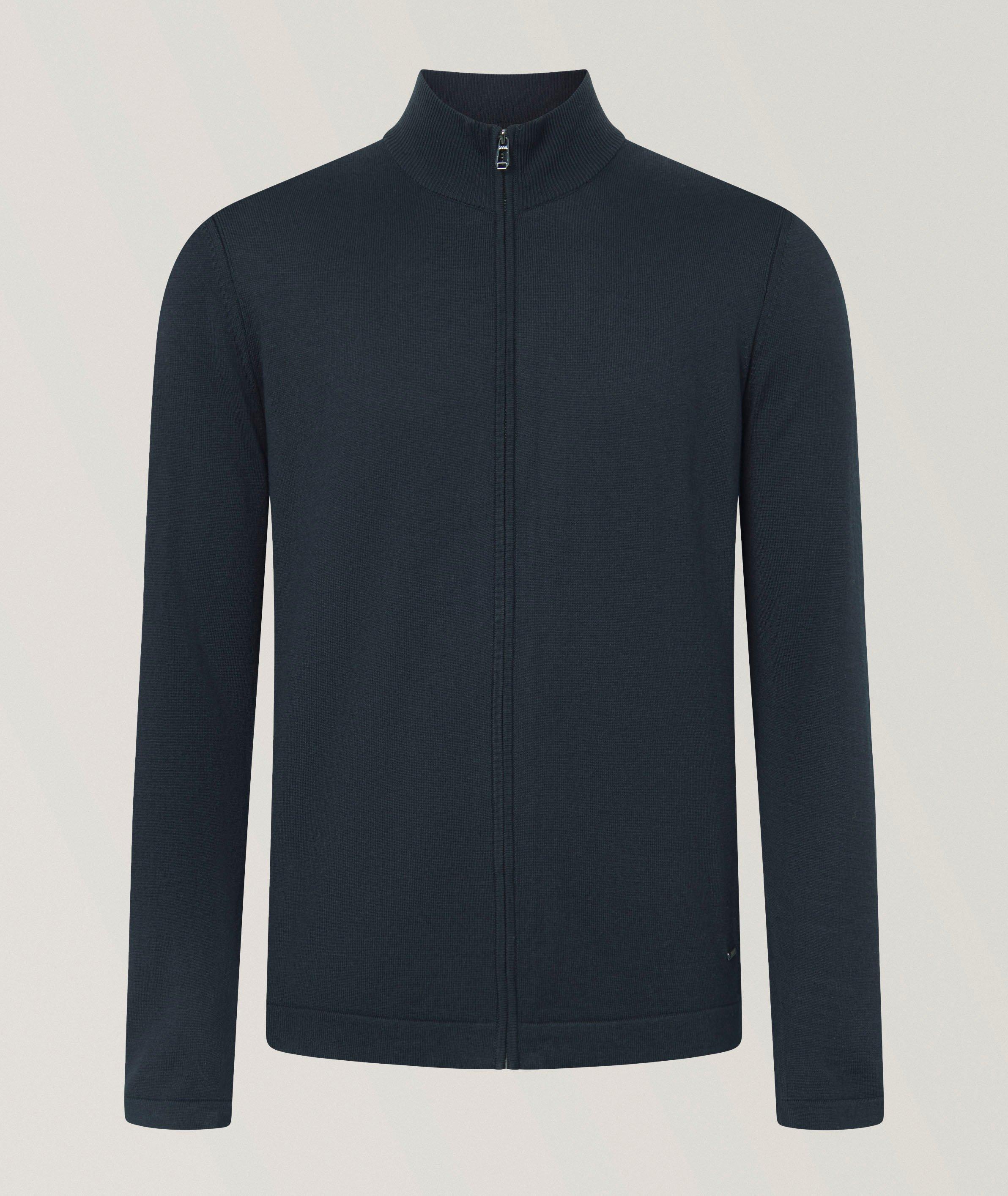 Cotton-Blend Full-Zip Sweater  image 0