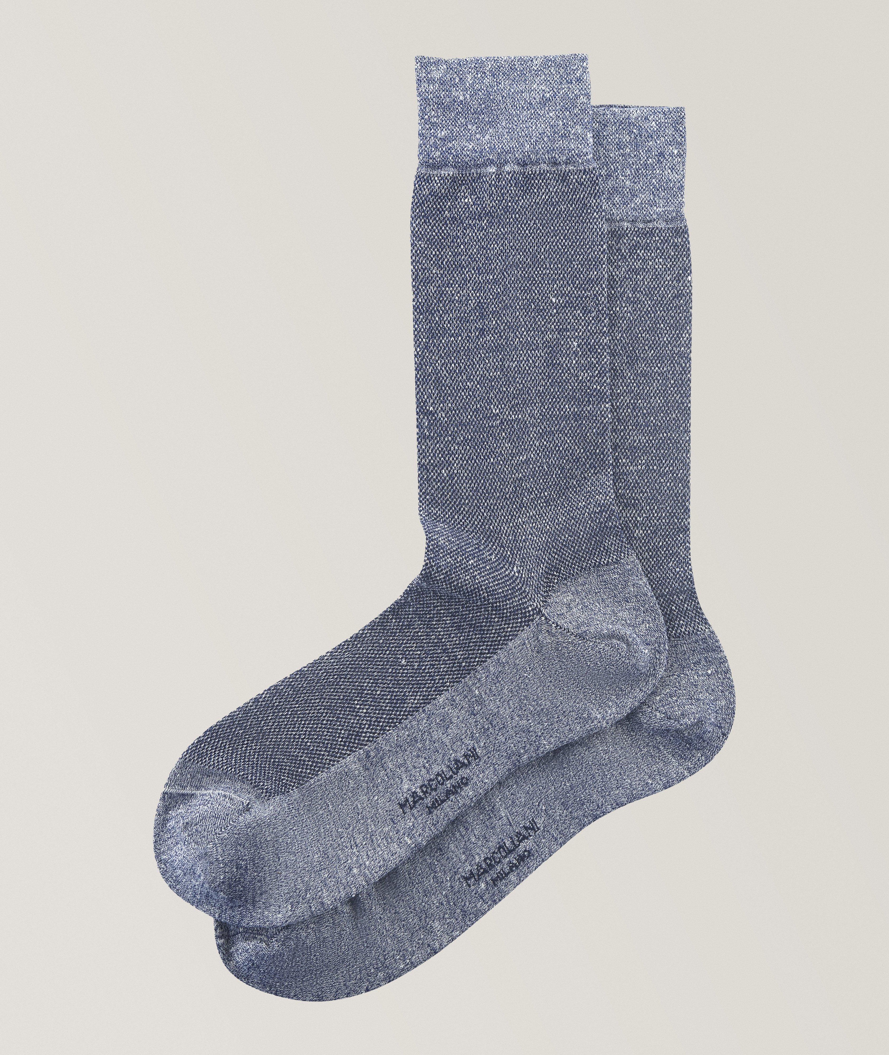 Piqué Linen-Cotton Blend Socks image 0