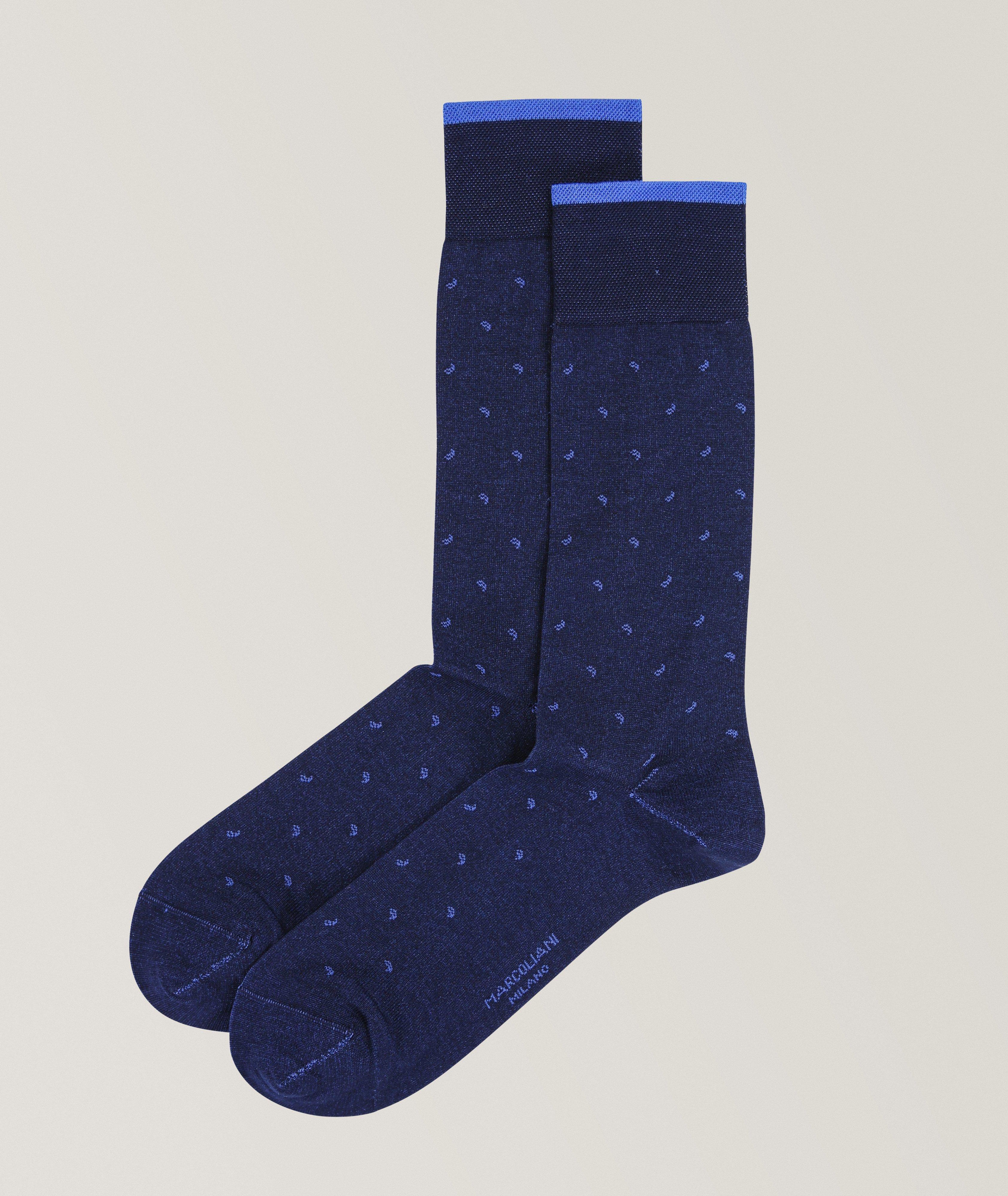 Micro-Paisley Cotton-Blend Socks image 0