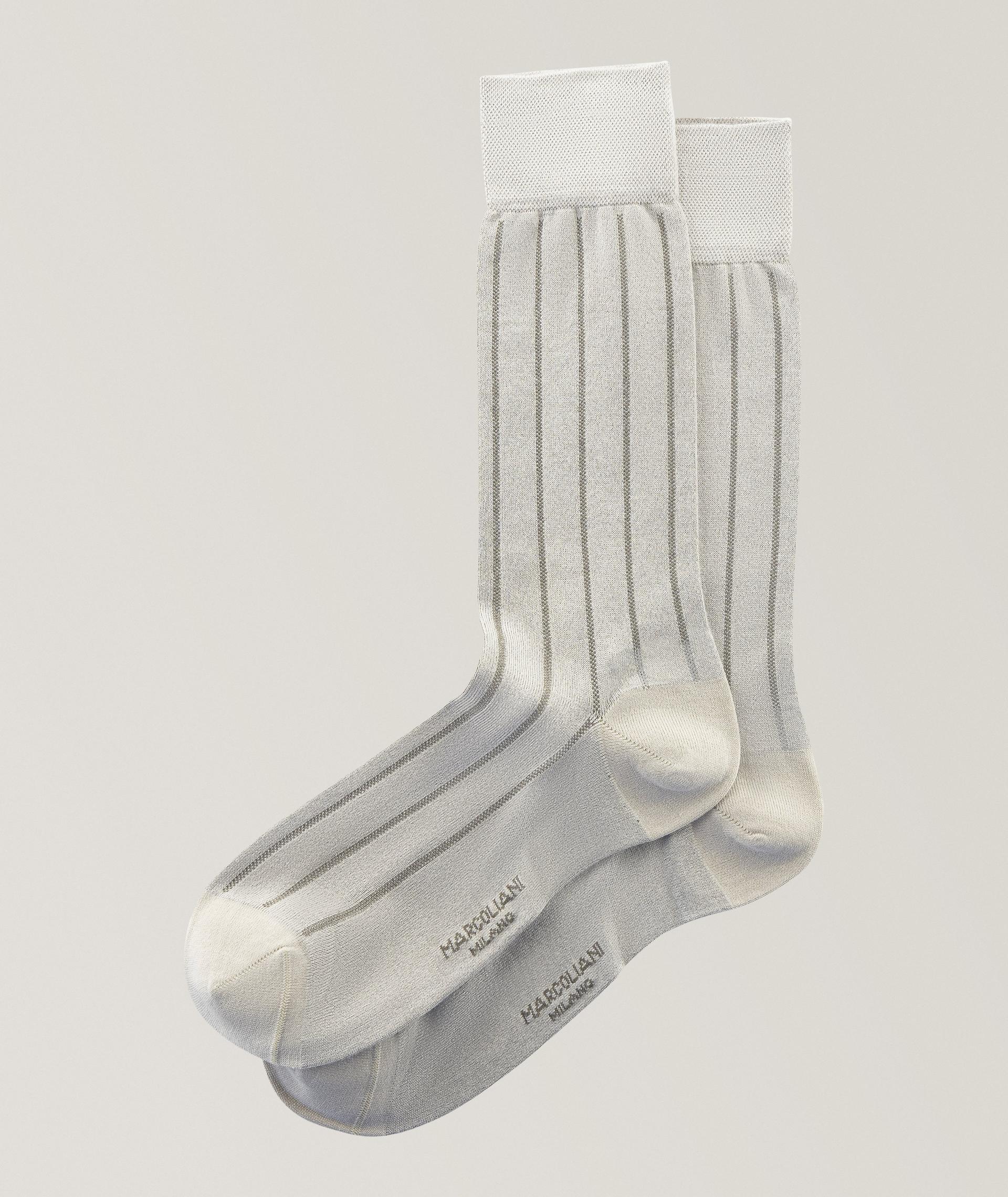 Pinstripe Modal-Cotton Blend Socks image 0