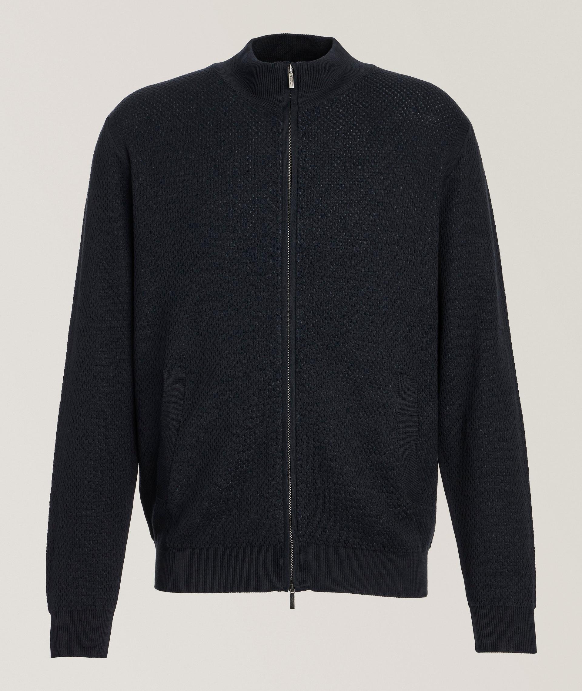Micro-Knit Full-Zip Sweater image 0