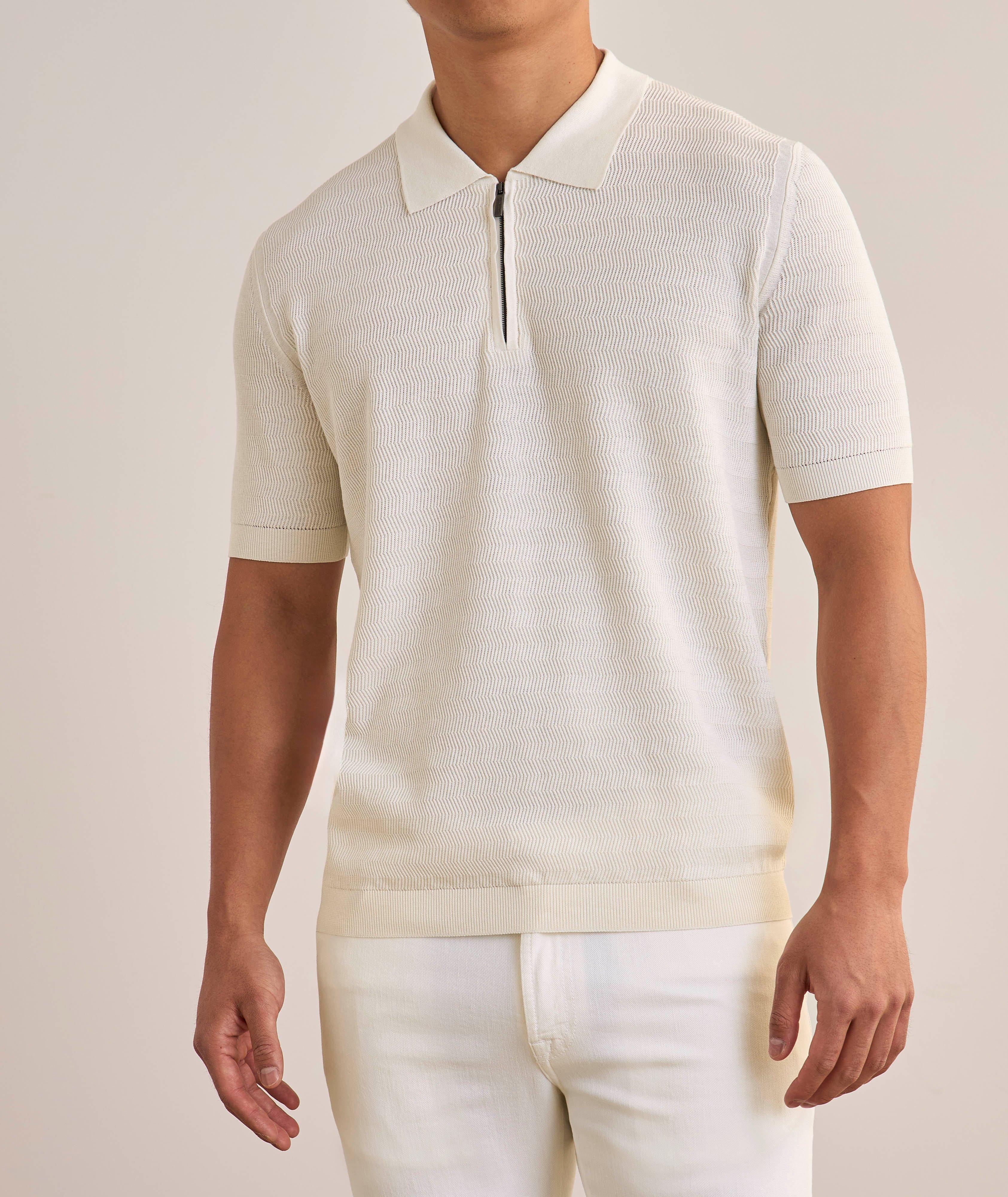 Micro-Stitch Quarter-Zip Polo  image 1