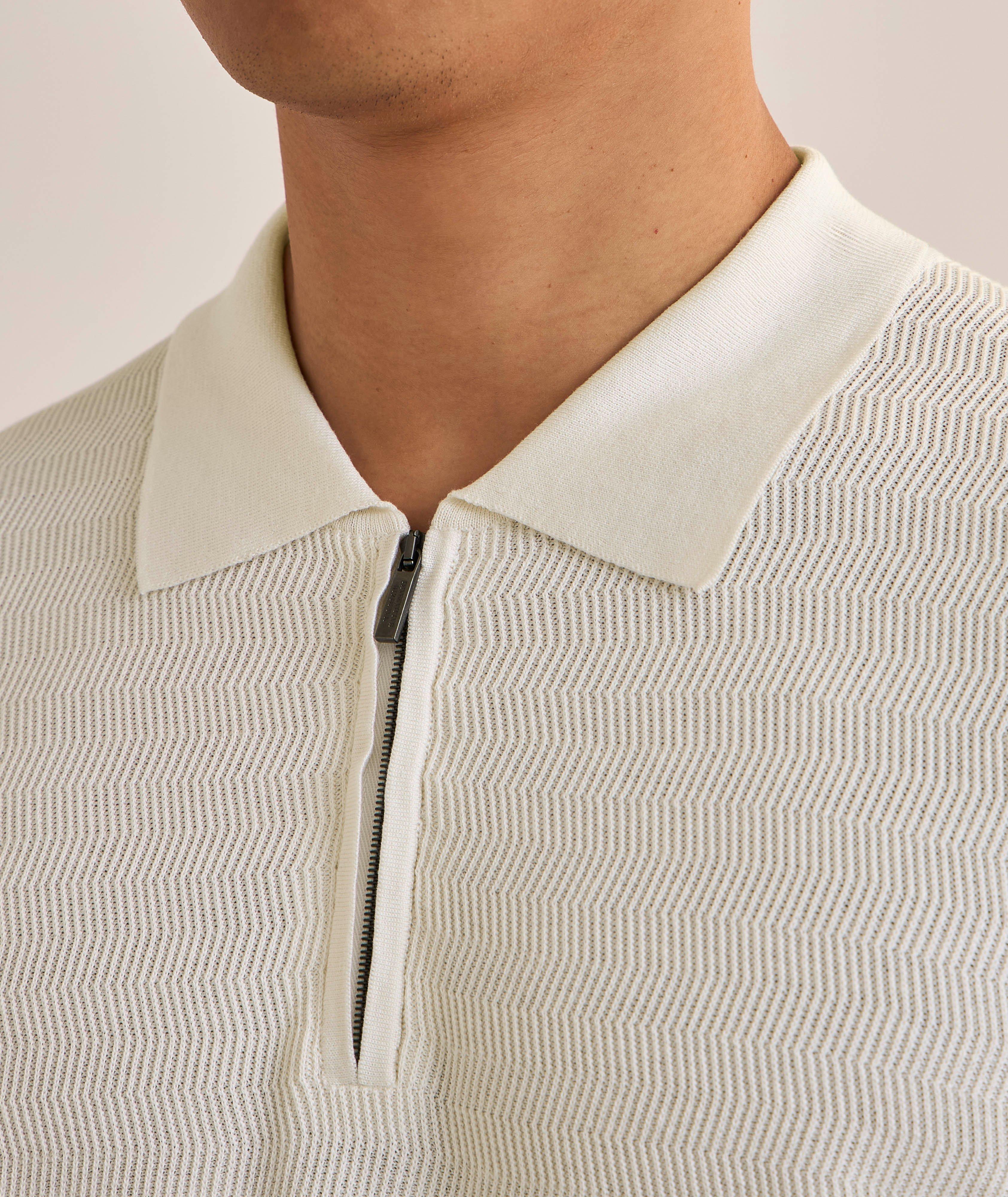 Micro-Stitch Quarter-Zip Polo  image 3