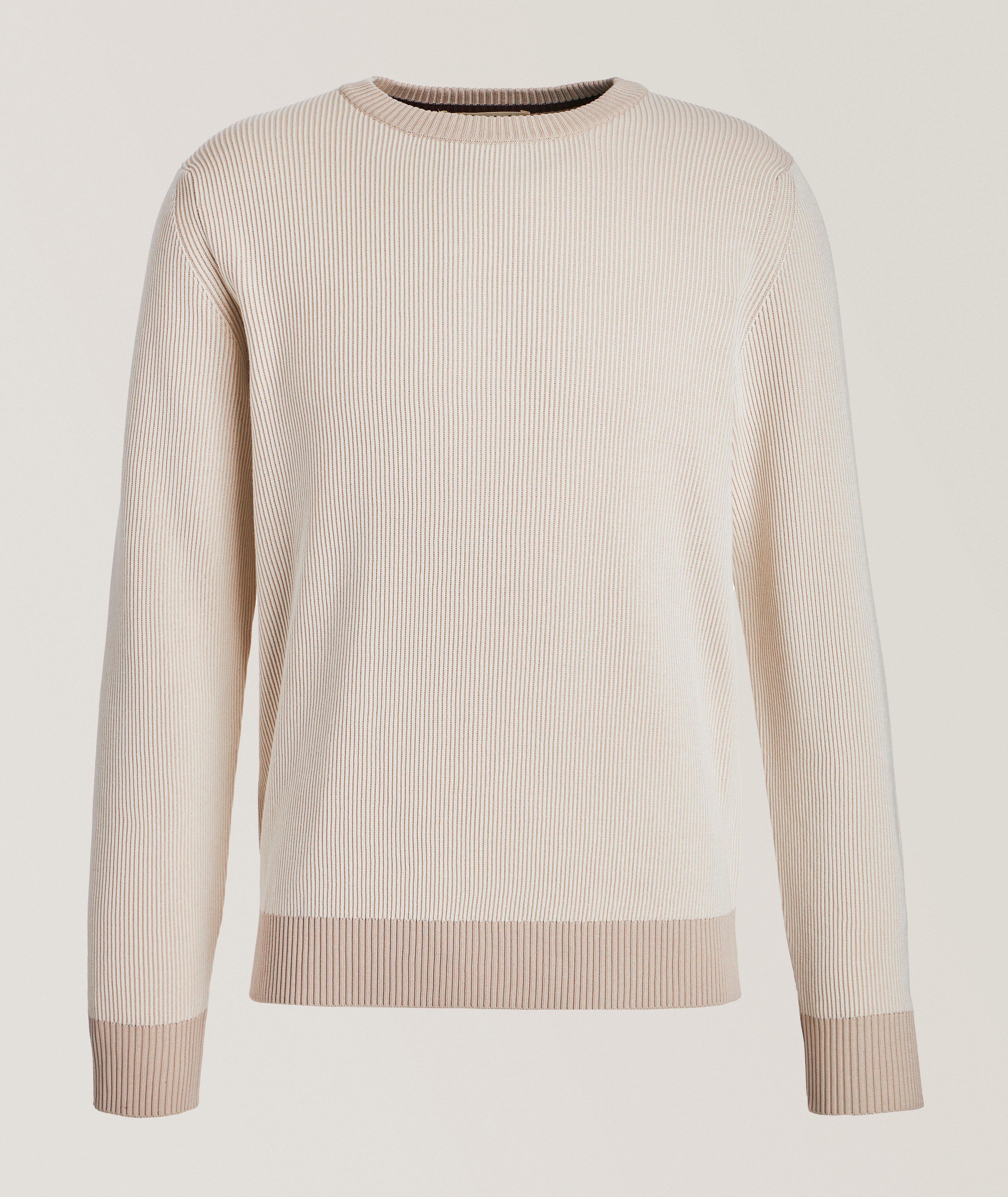Maurizio Baldassari Pull en tricot côtelé de coton et de soie