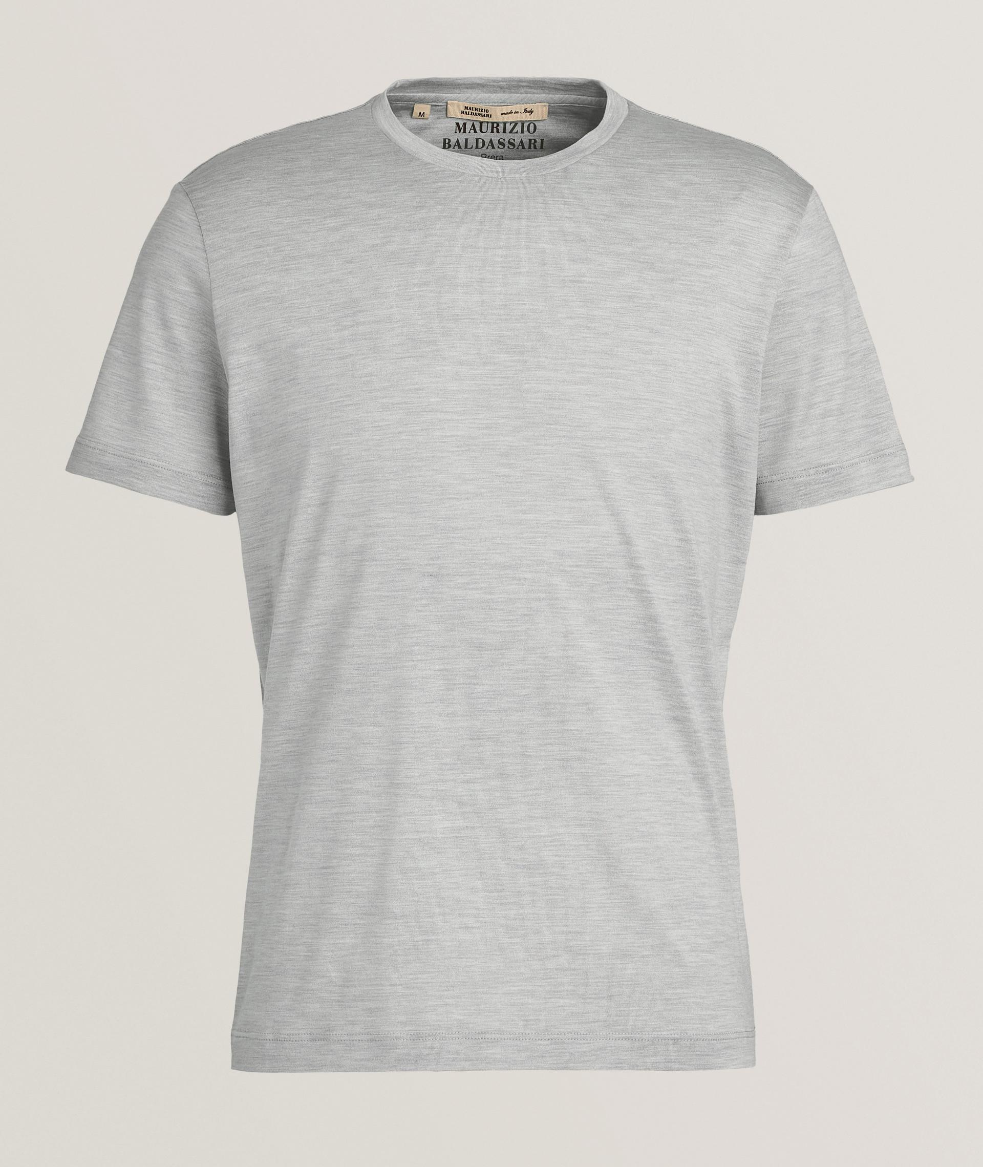 T-shirt en soie et en coton à encolure ronde image 0