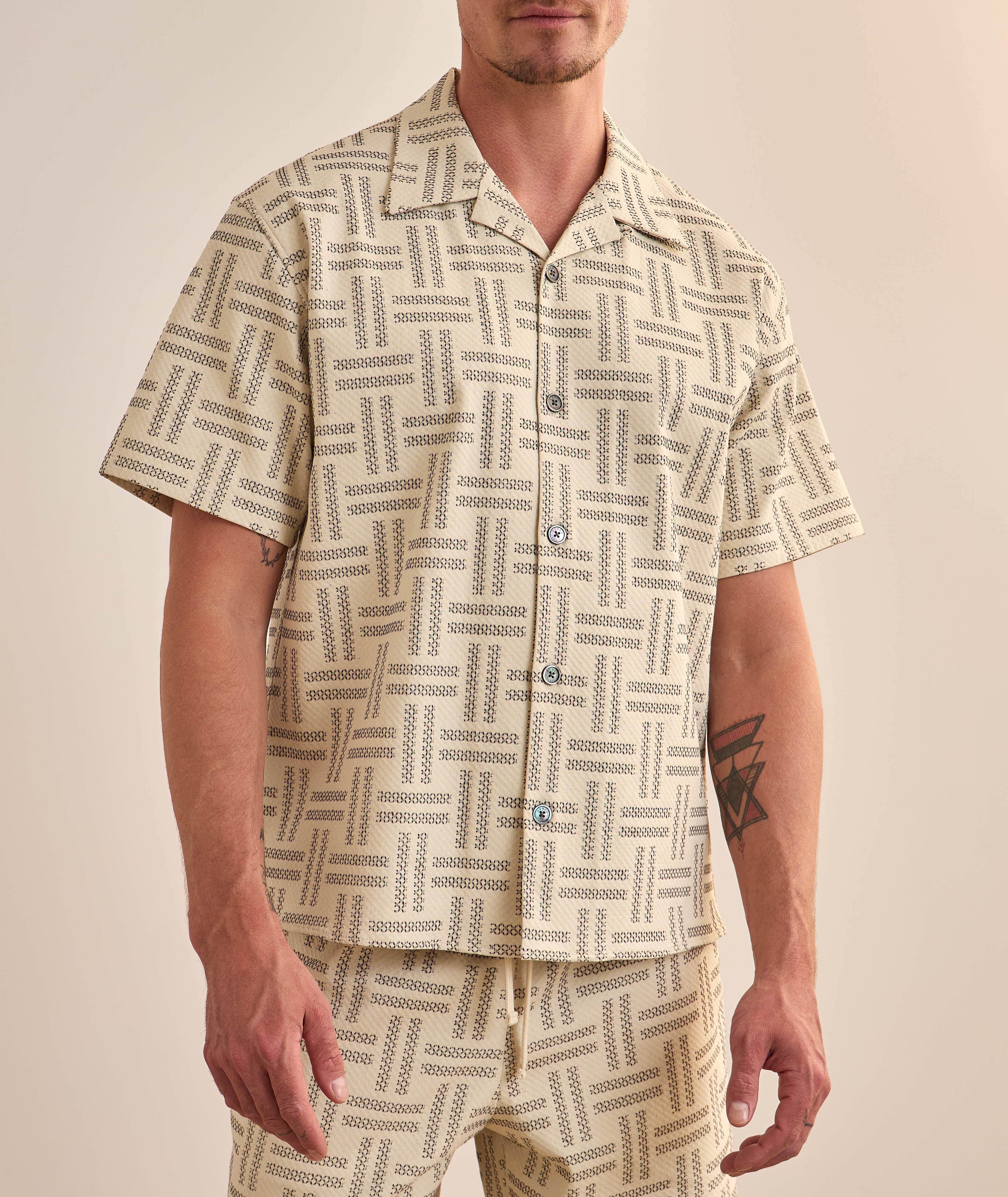 Chemise en coton extensible à motif entrecroisé image 1