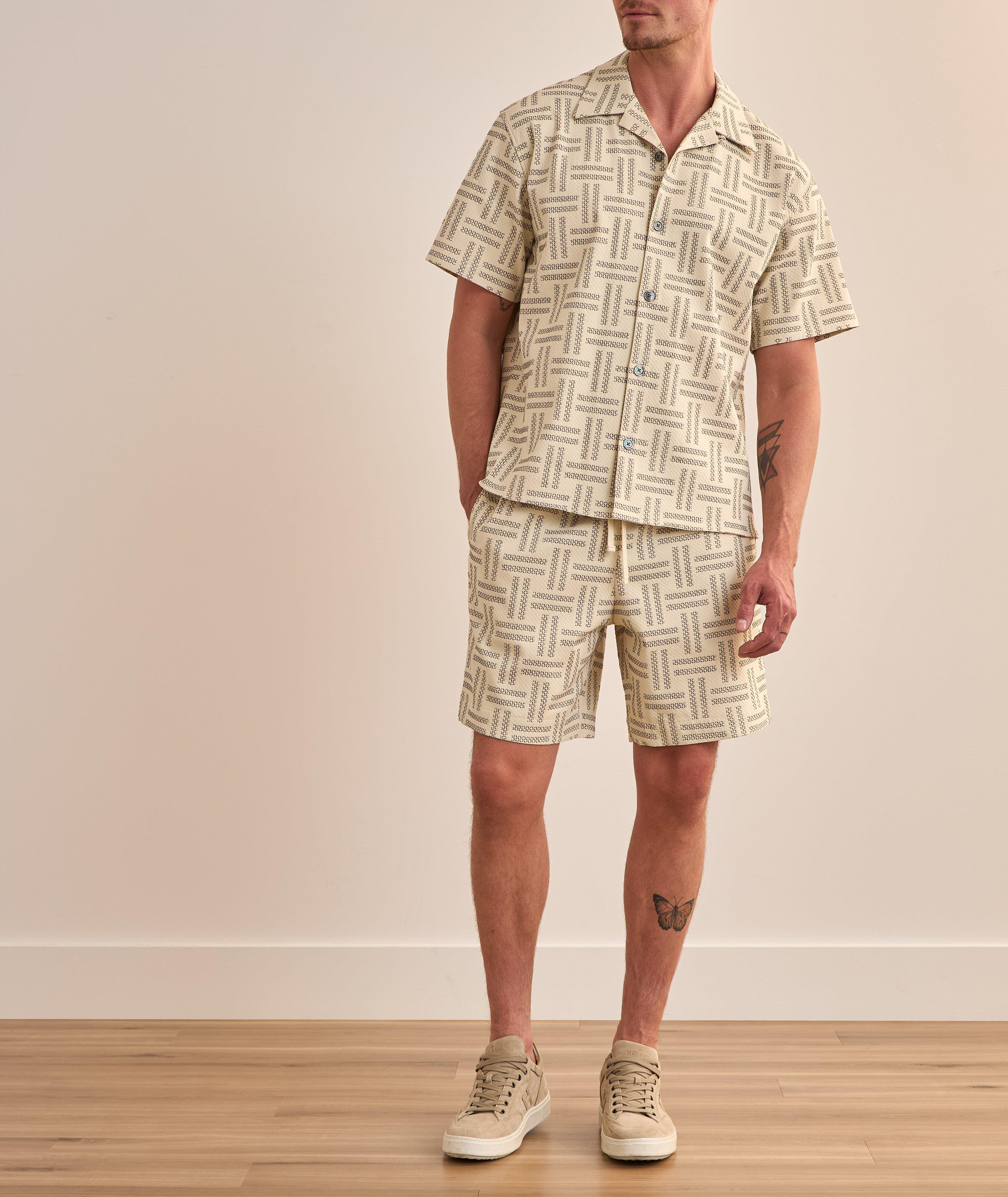 Chemise en coton extensible à motif entrecroisé image 5