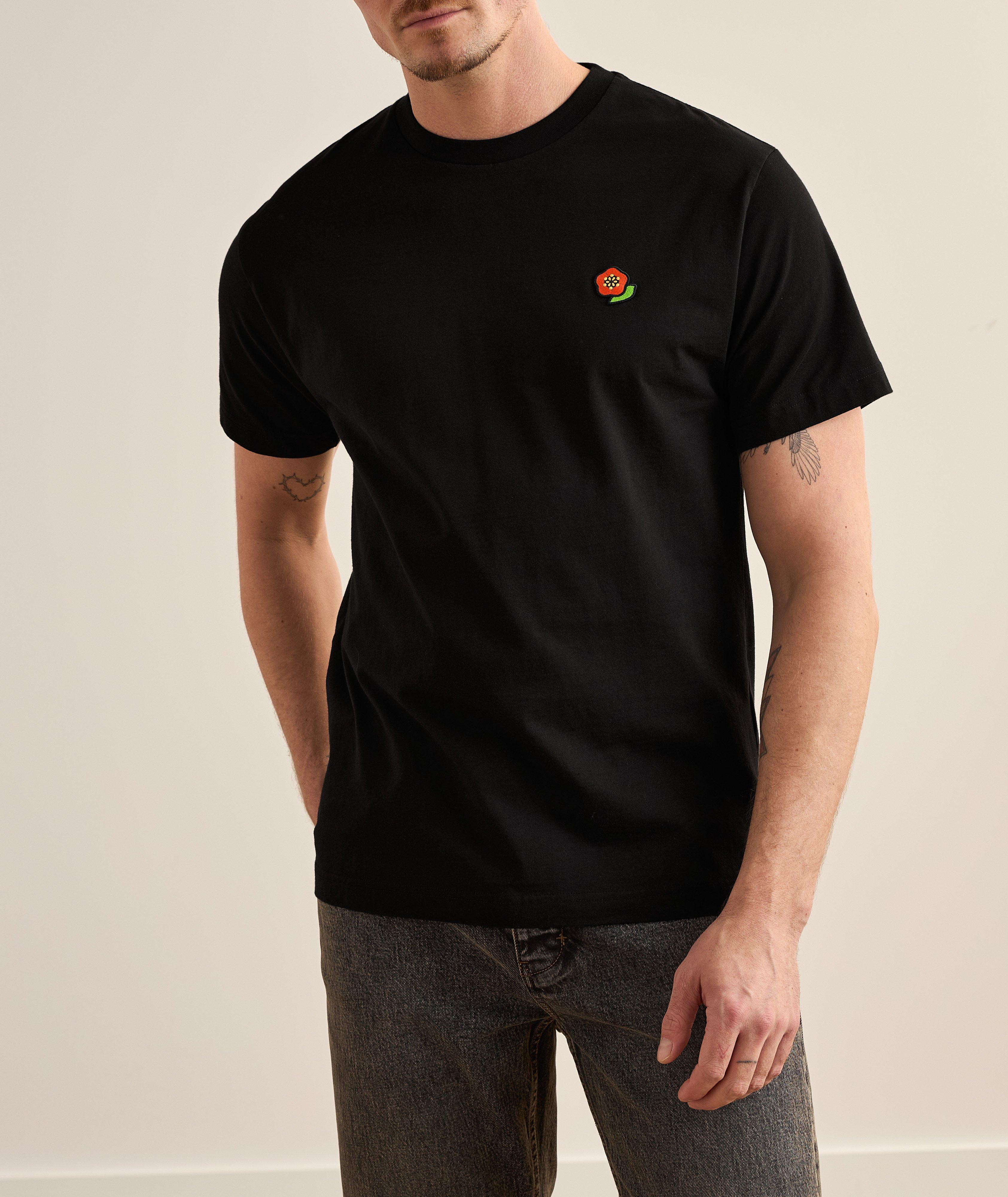 T-shirt en coton avec emblème de fleur image 1