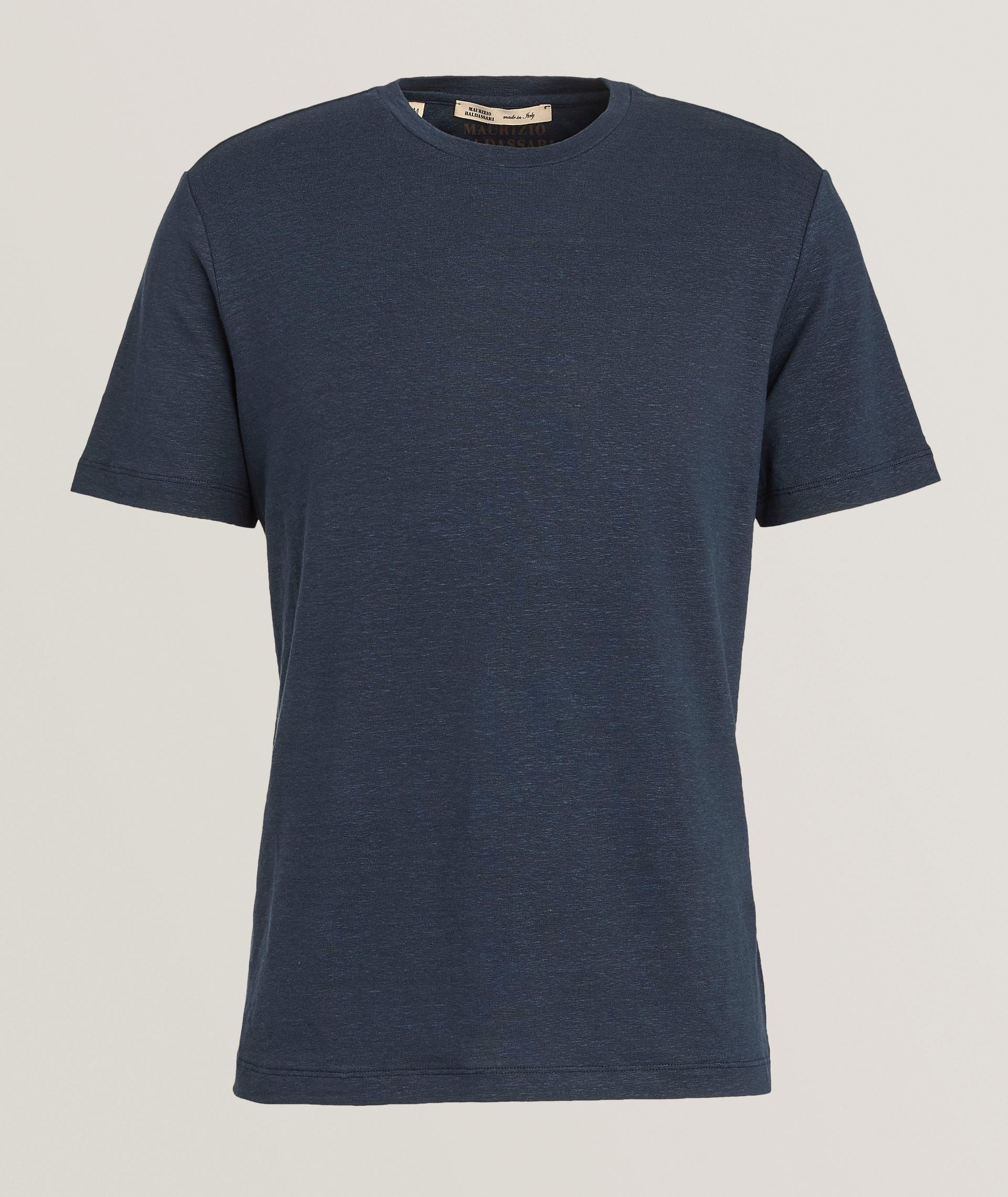 T-shirt en lin extensible à encolure ronde image 0