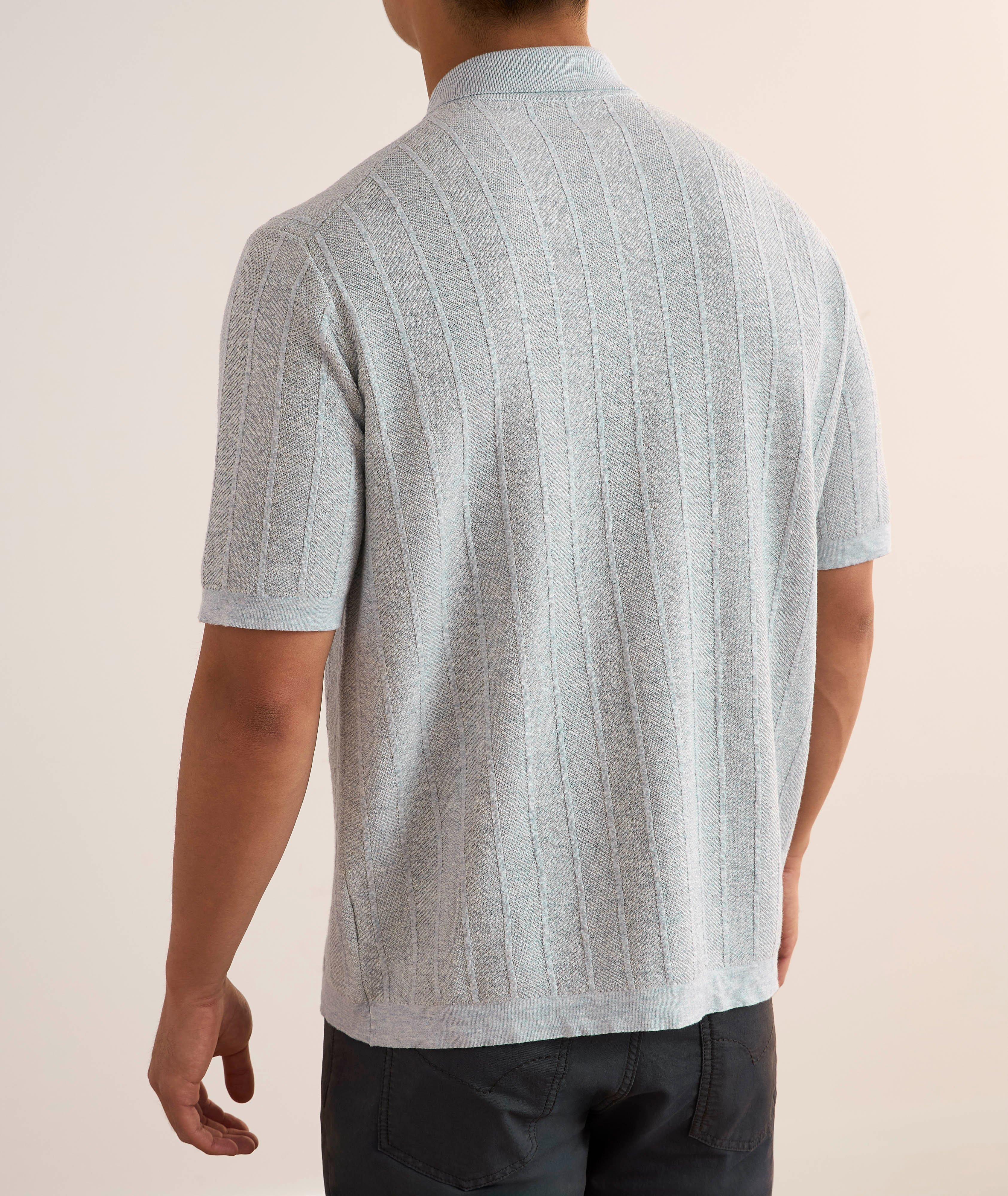 Linen-Cotton Full-Button Polo  image 2