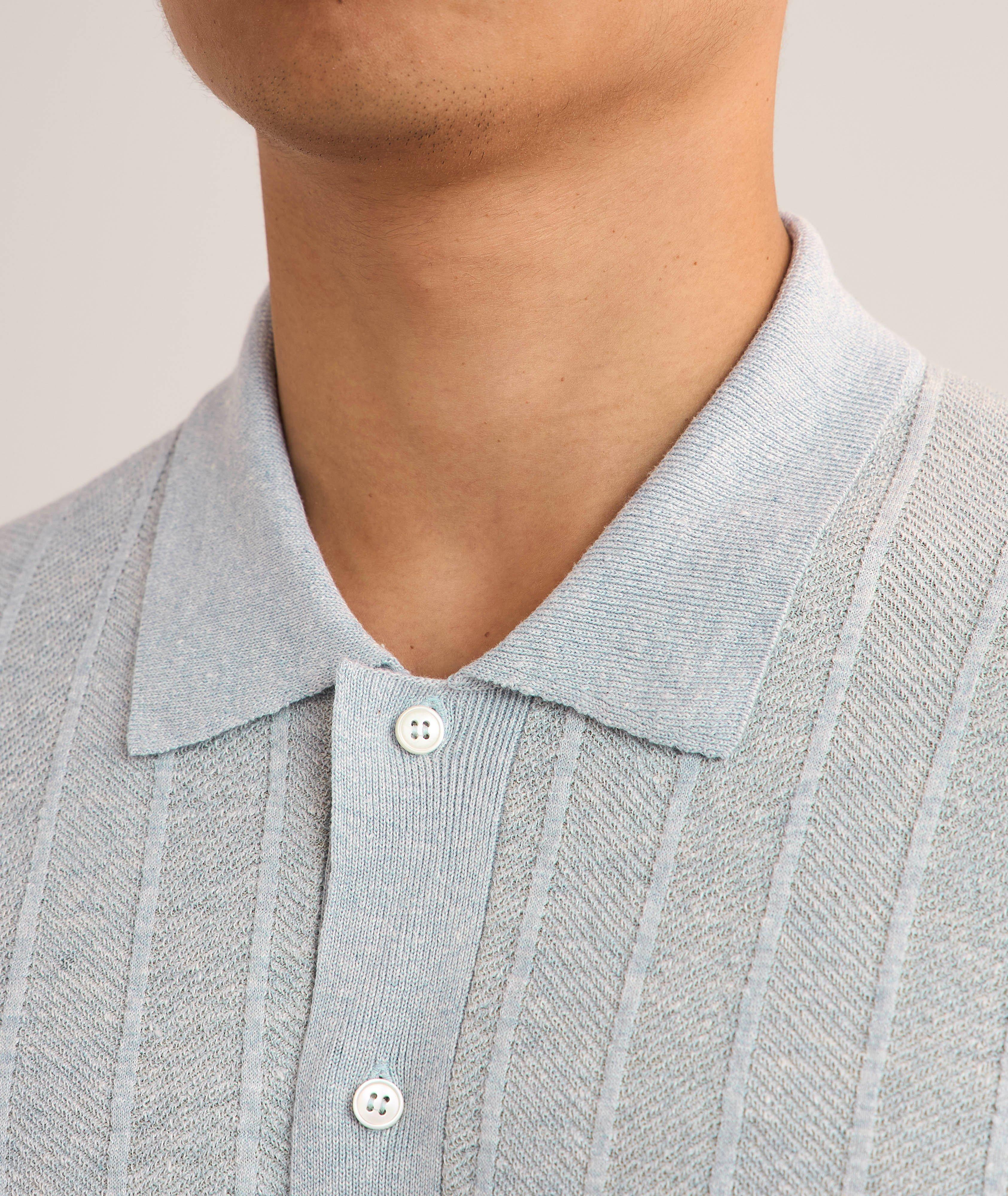 Linen-Cotton Full-Button Polo  image 3