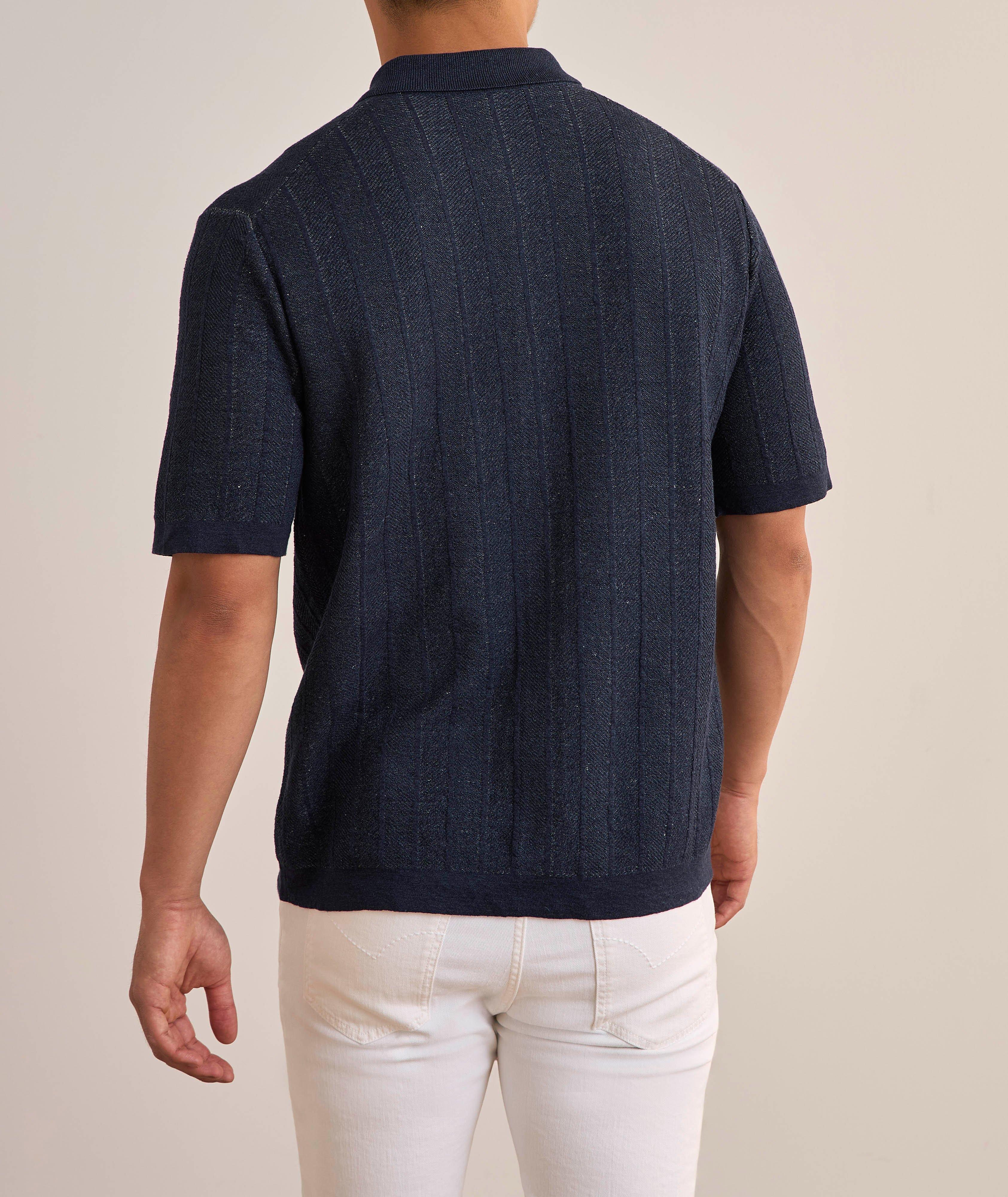 Linen-Cotton Full-Button Polo  image 2