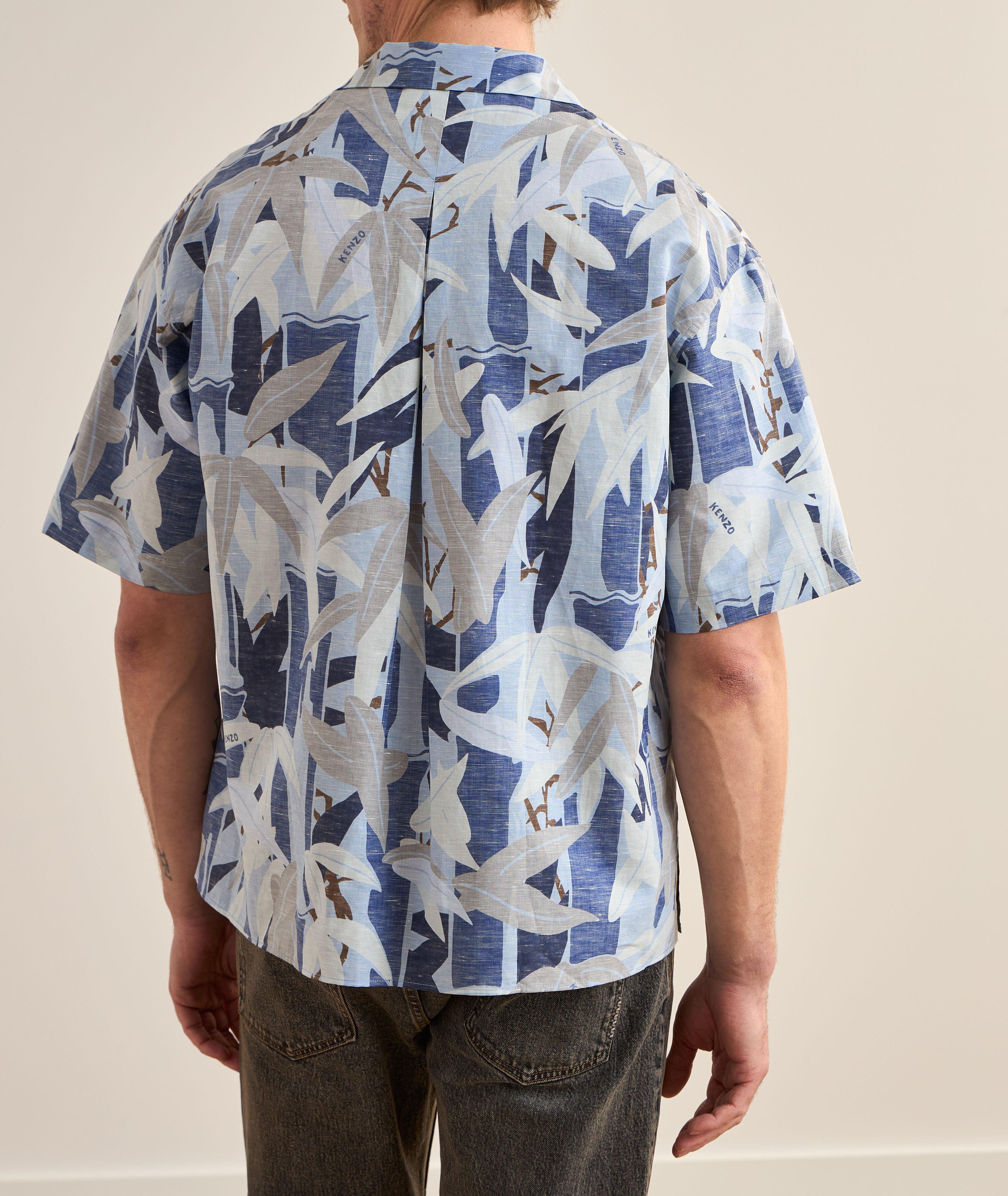 Chemise décontractée à motif de feuilles de bambou image 2