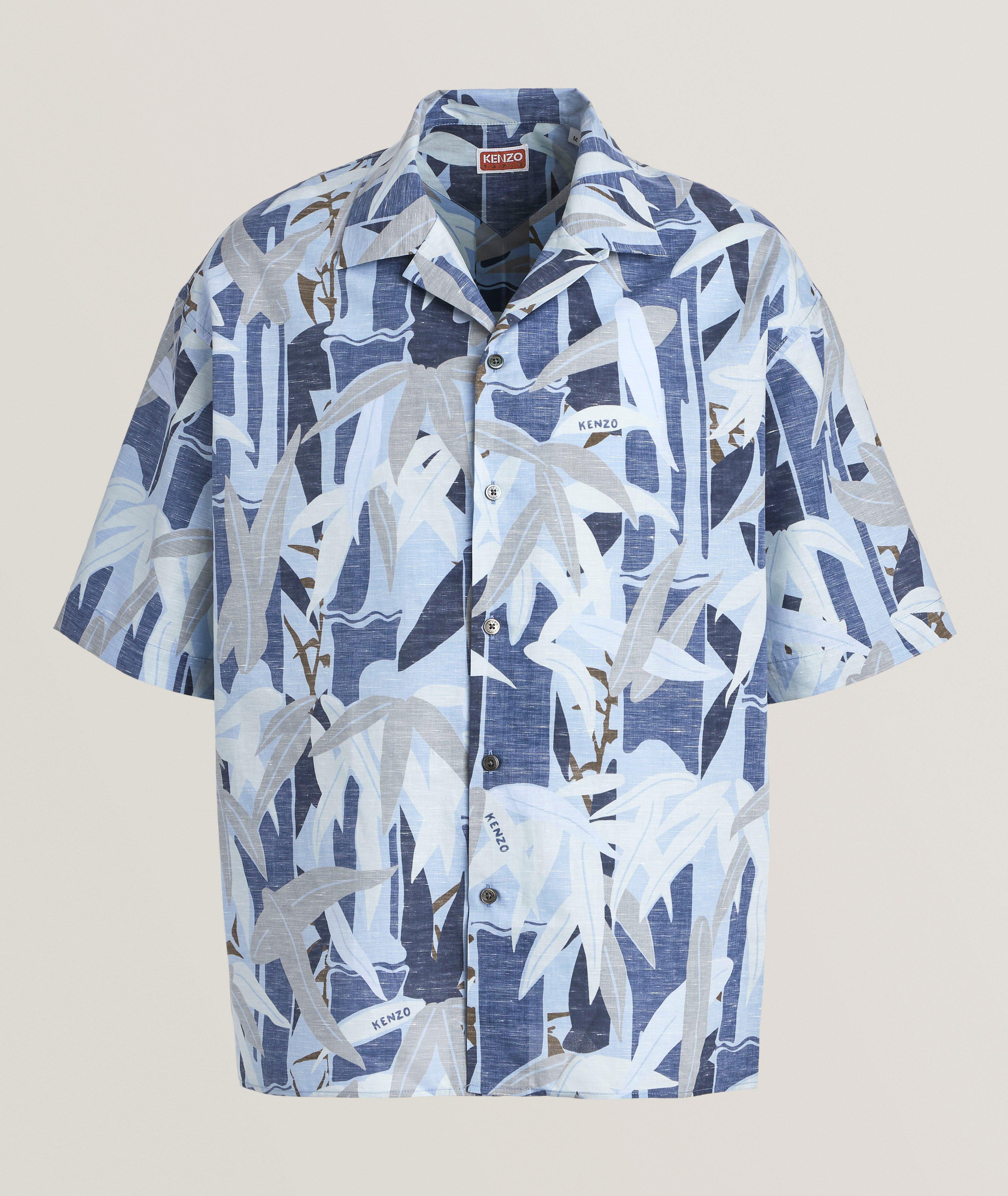 Chemise décontractée à motif de feuilles de bambou image 0