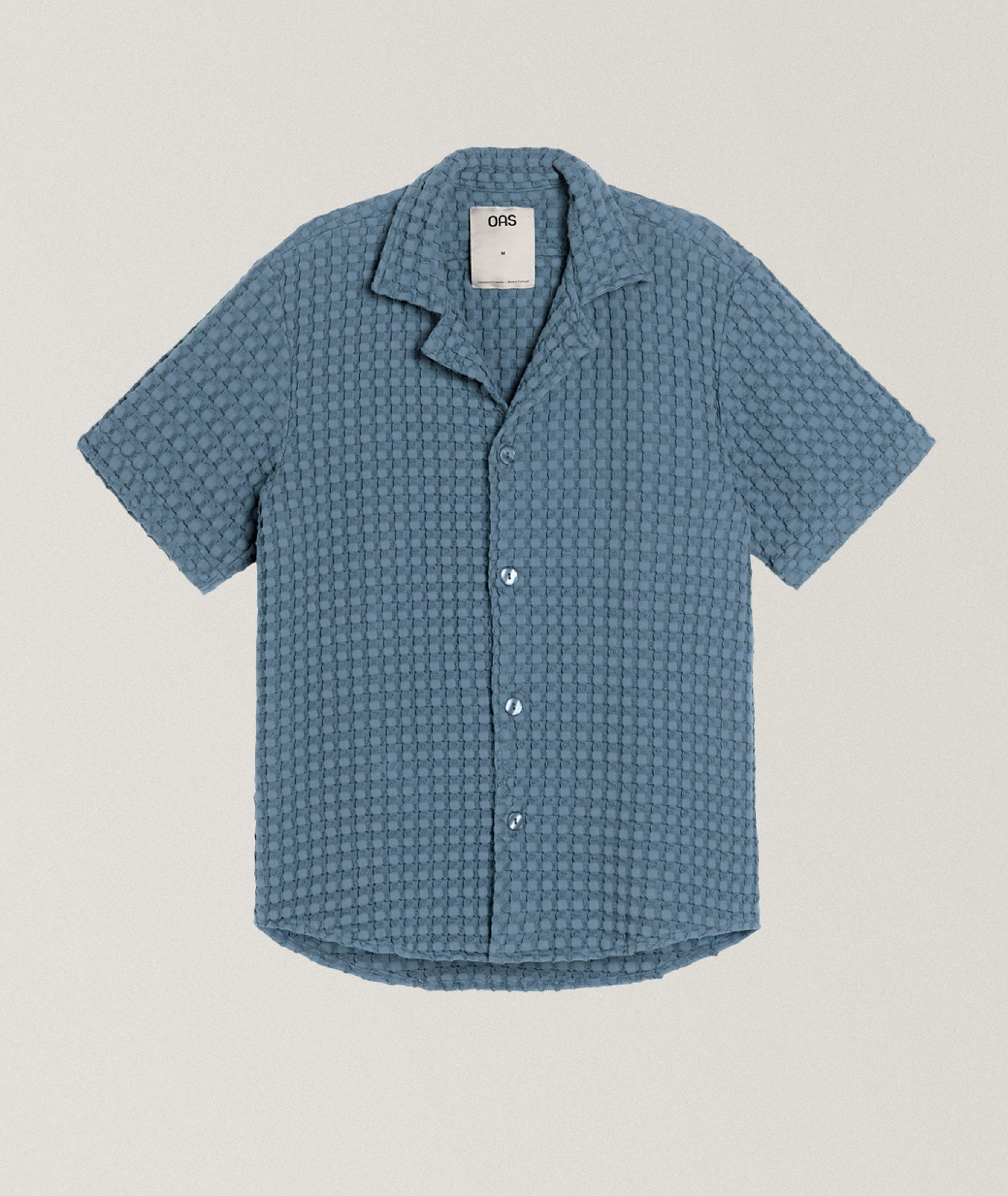 Waffle Terry Cotton Camp Shirt  image 0