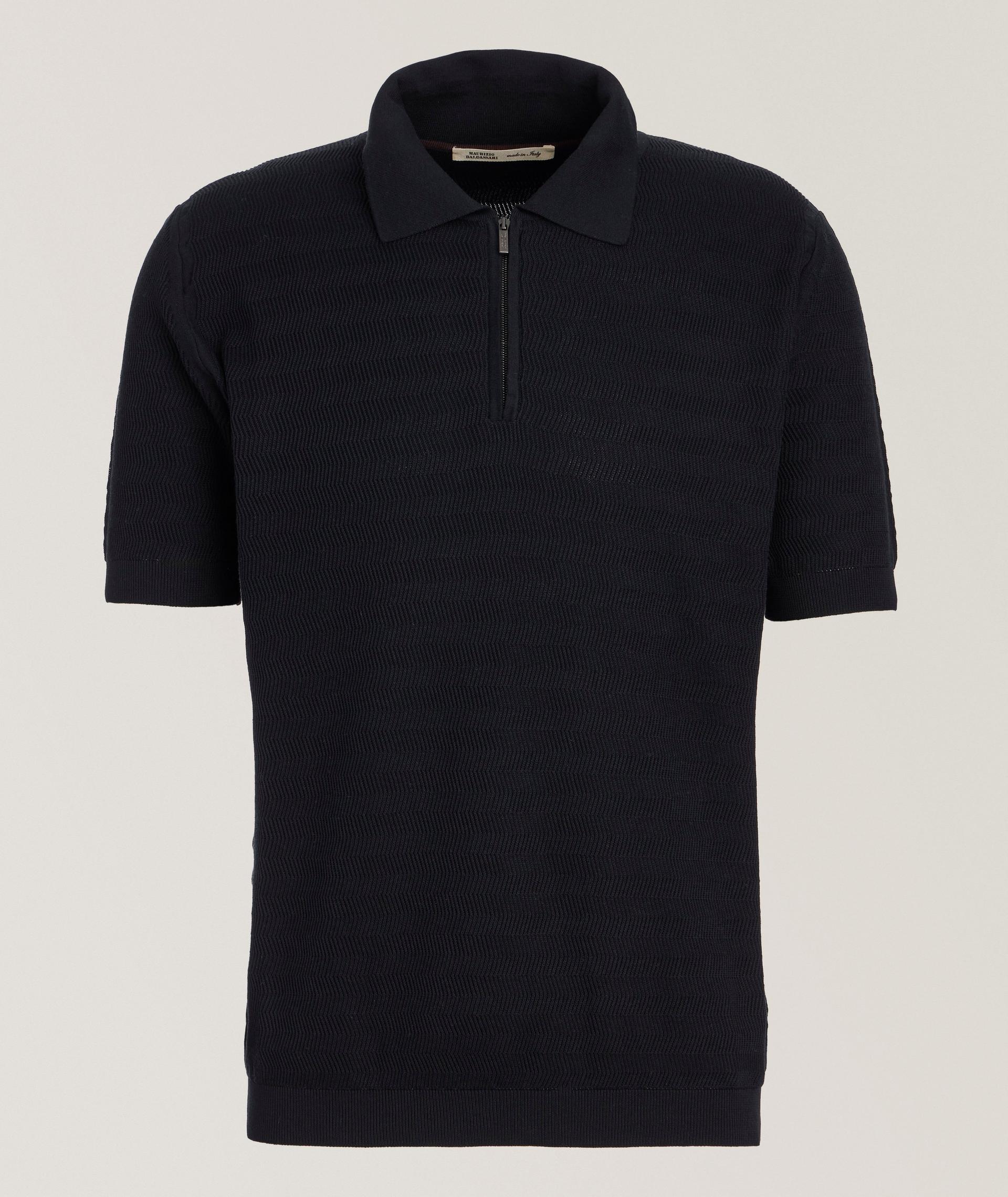 Polo en tricot à glissière partielle image 0