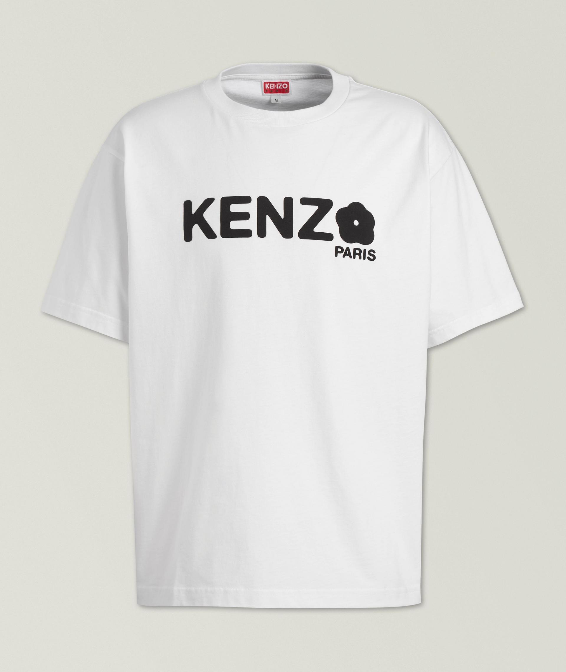 T-shirt en coton avec emblème de fleur image 0