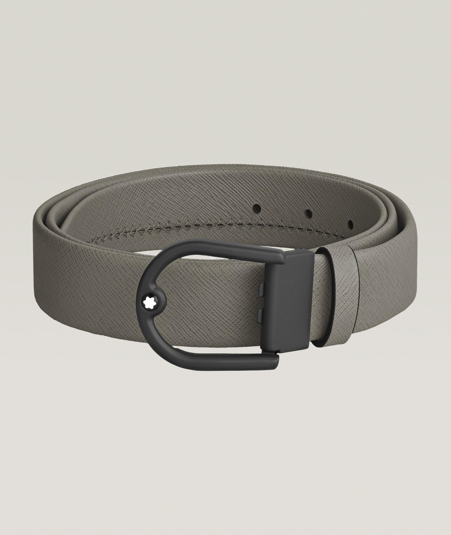 Horseshoe Buckle Leather Belt image 0