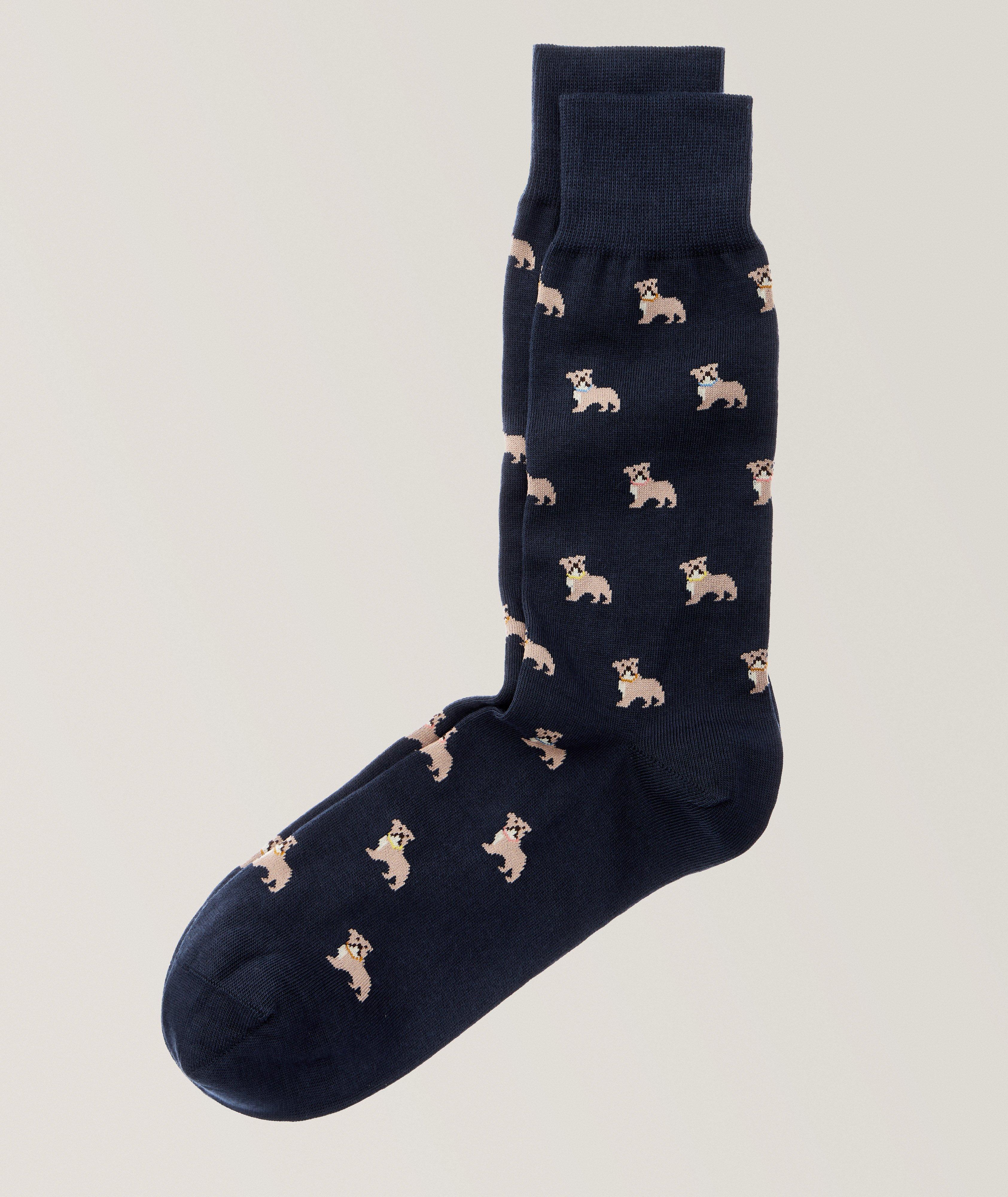 Chaussettes Irwin en coton extensible à motif de bouledogues image 0