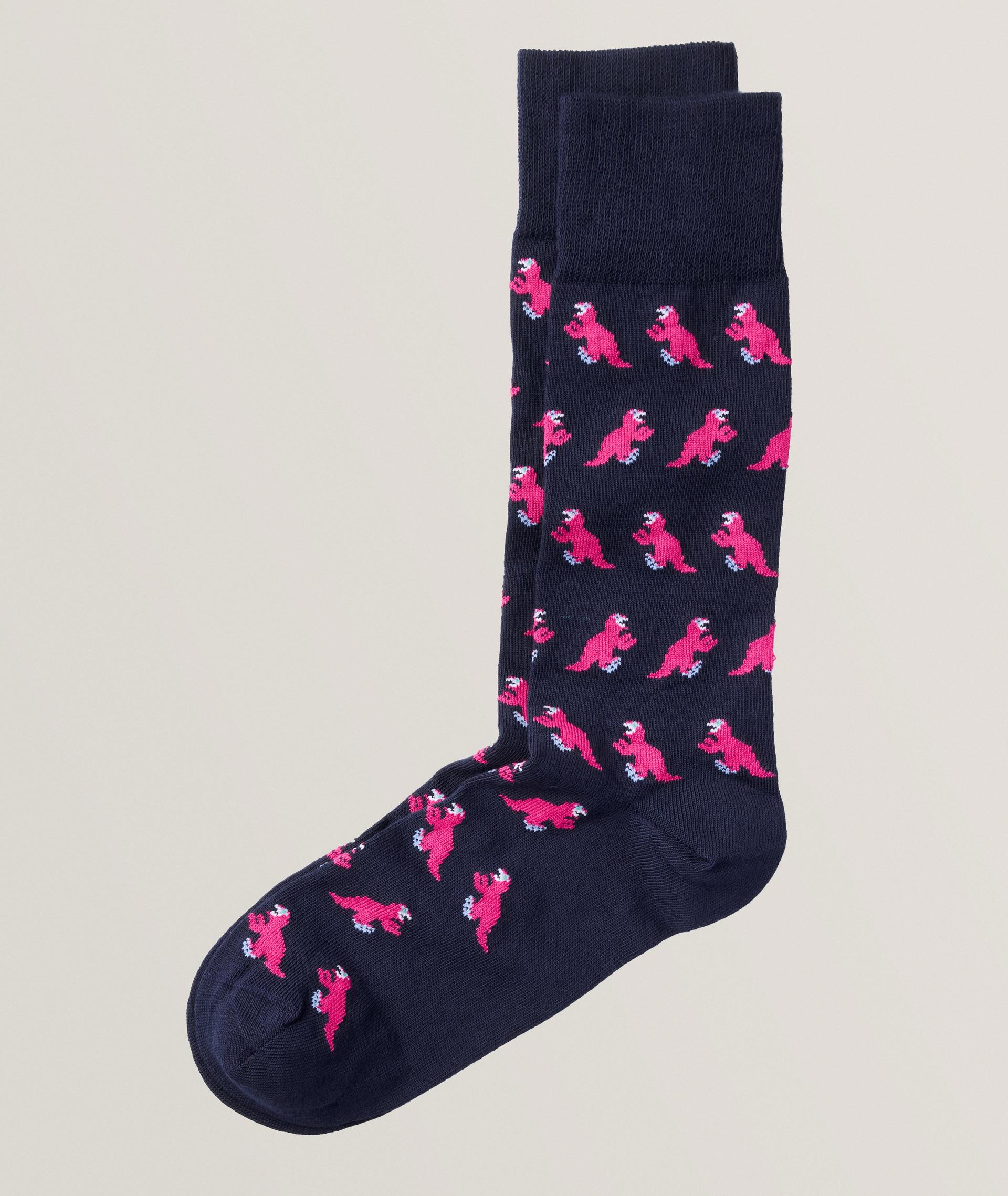 Chaussettes en coton extensible à motif de dinosaures image 0