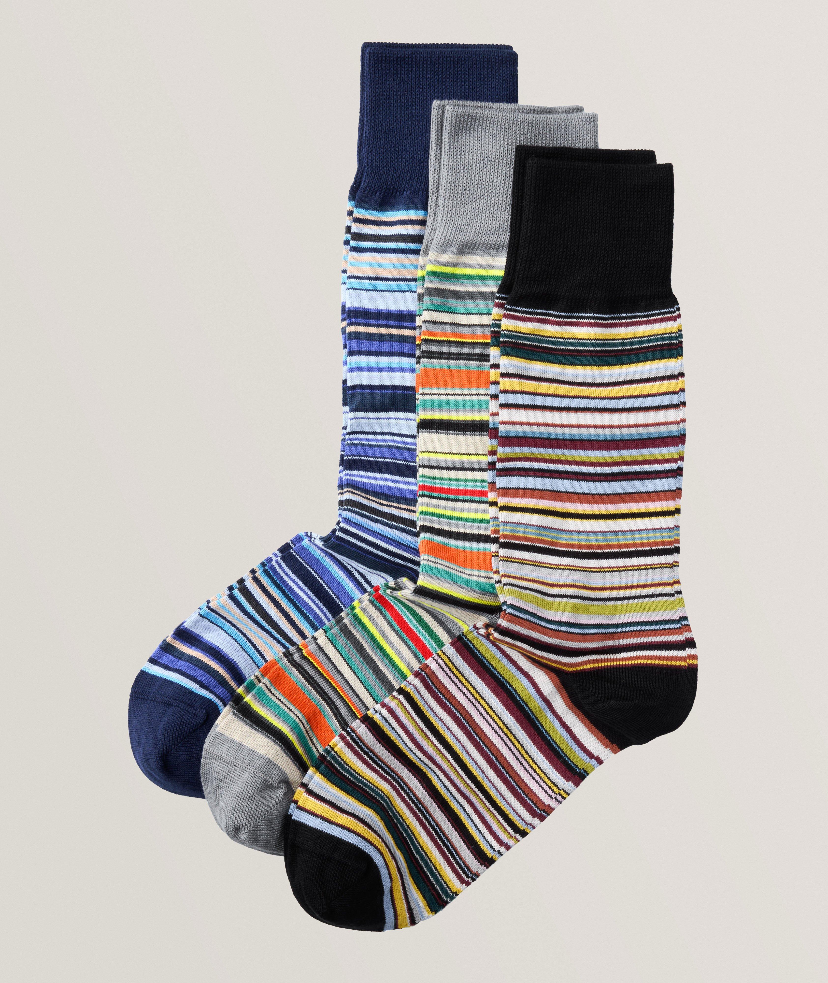 3-Pack Multi Signature Stripe Socks  image 0