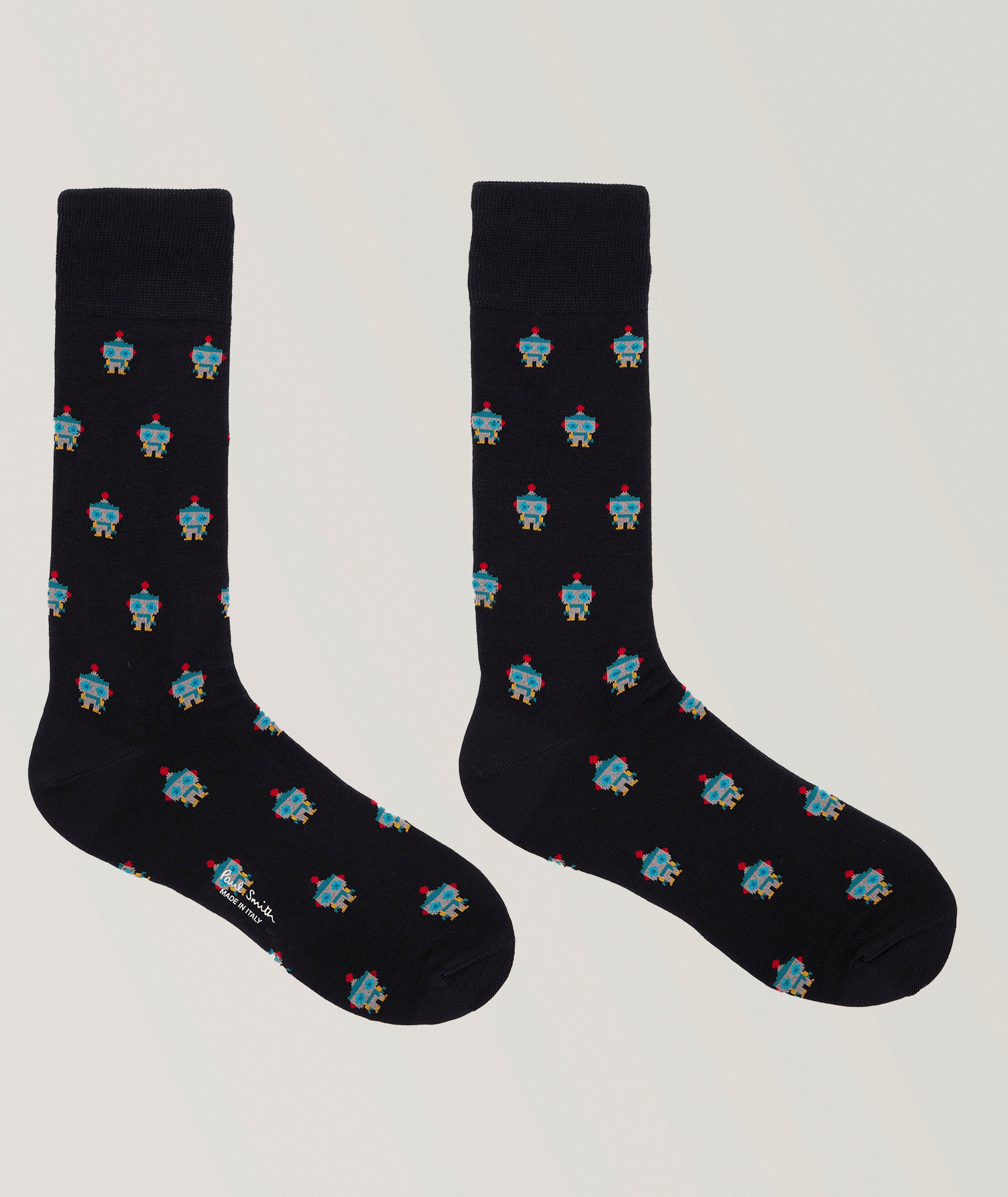 Chaussettes Yen en coton extensible à motif de robots image 1