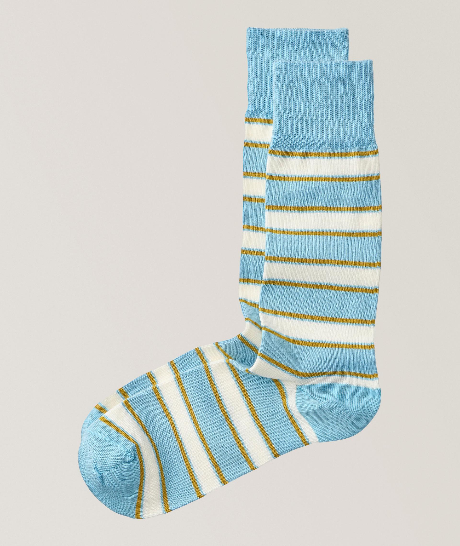 Chaussettes en coton extensible à rayures image 0