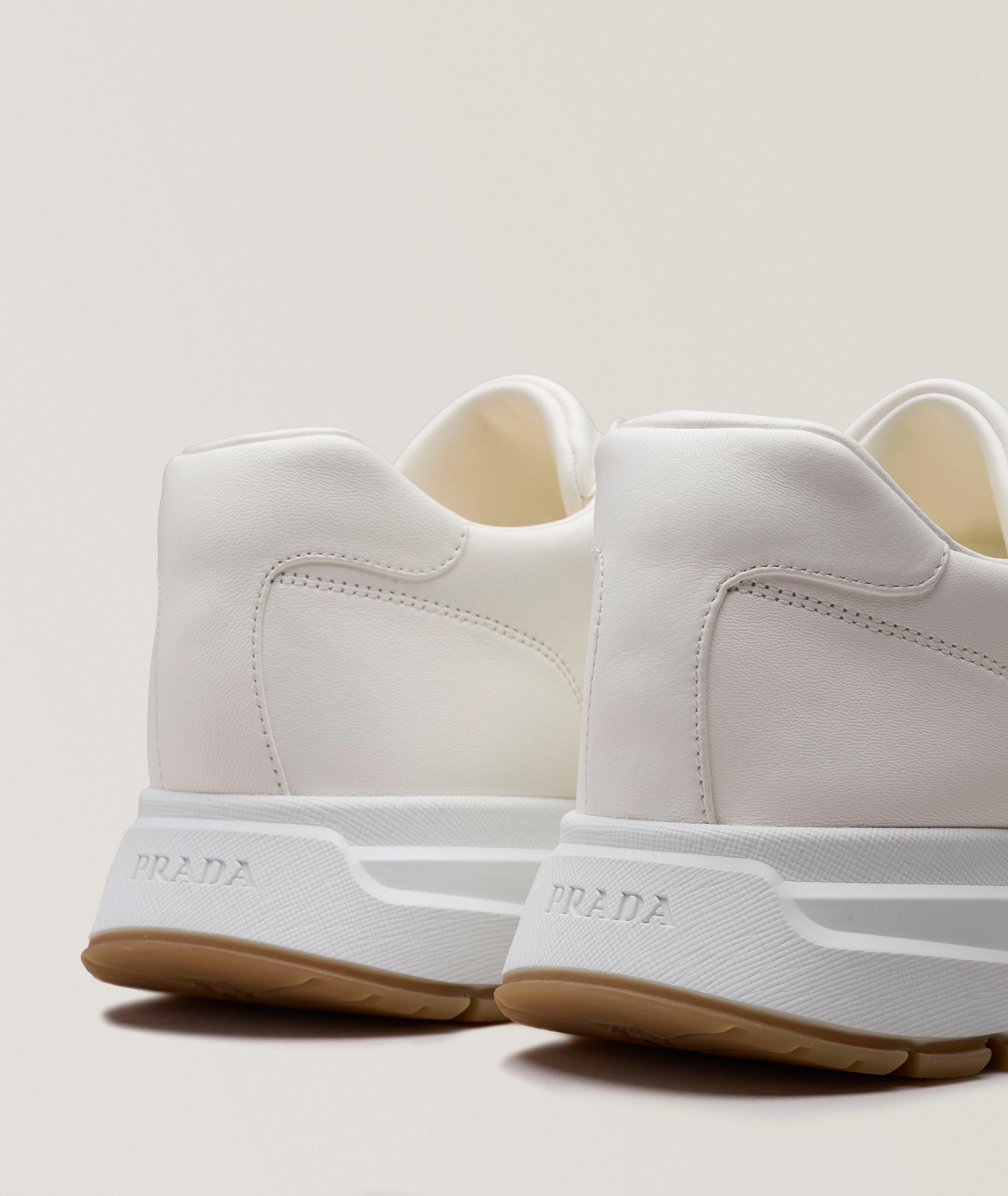 PRA WHT NAPPA LTHR/GLD TRIANGOLO PRAX SNKR image 3