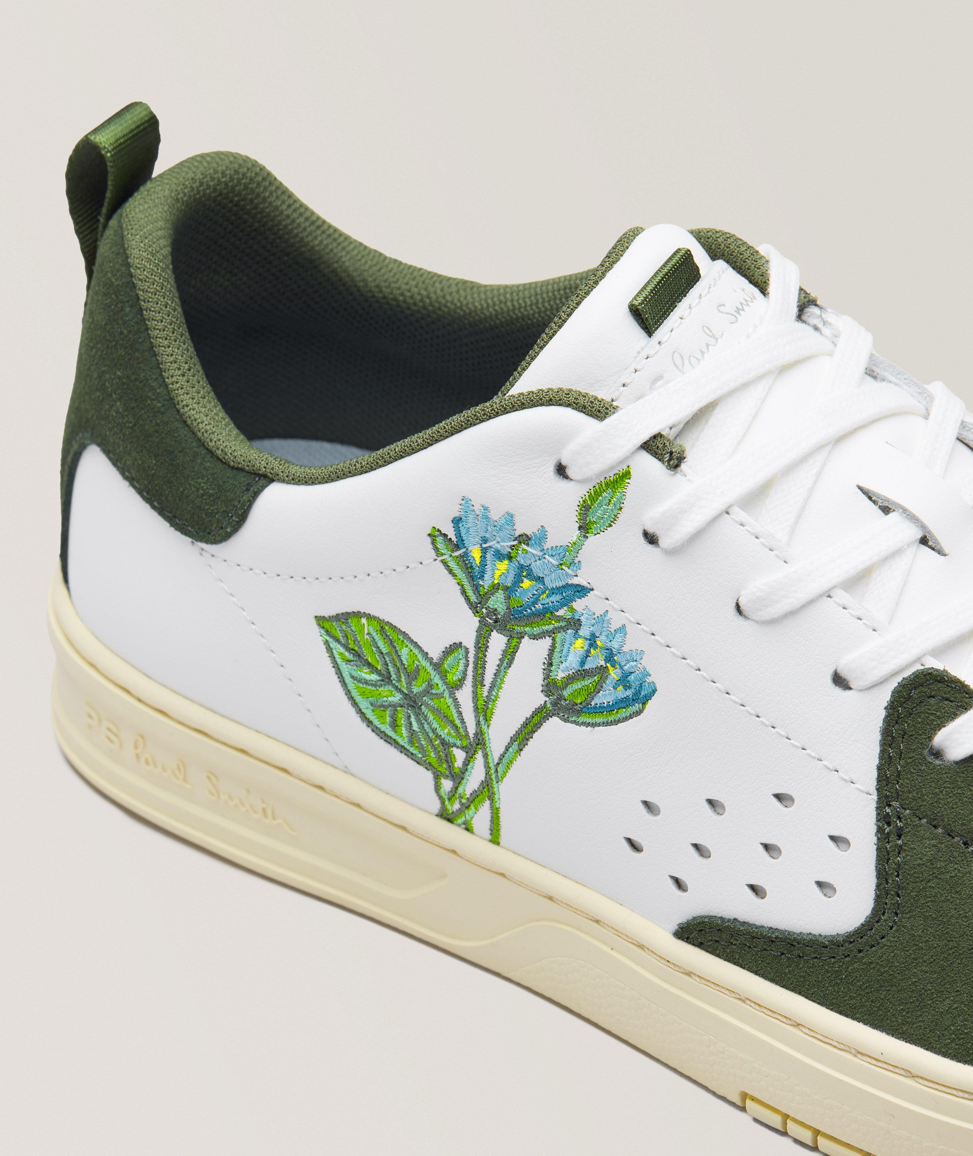 Cosmo Floral Embroidered Leather Sneakers image 2