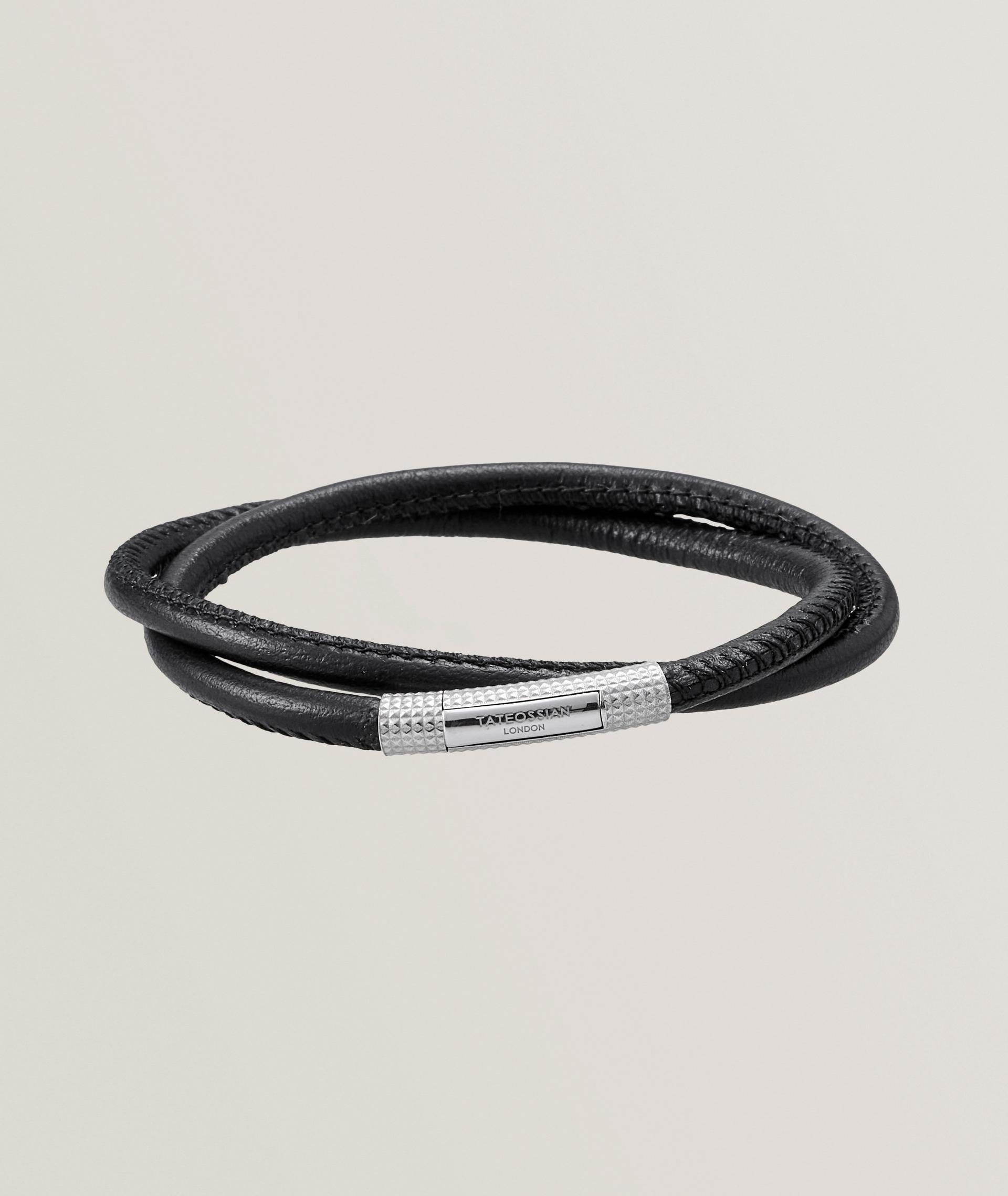 Giza Click Stitch Pelle Double Wrap Leather Bracelet image 0
