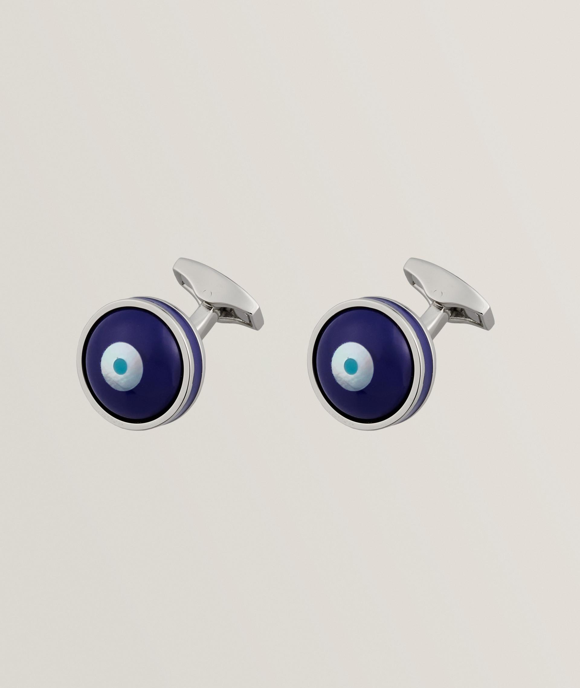 Mystic Mosaics Evil Eye Enamel Cufflinks image 0