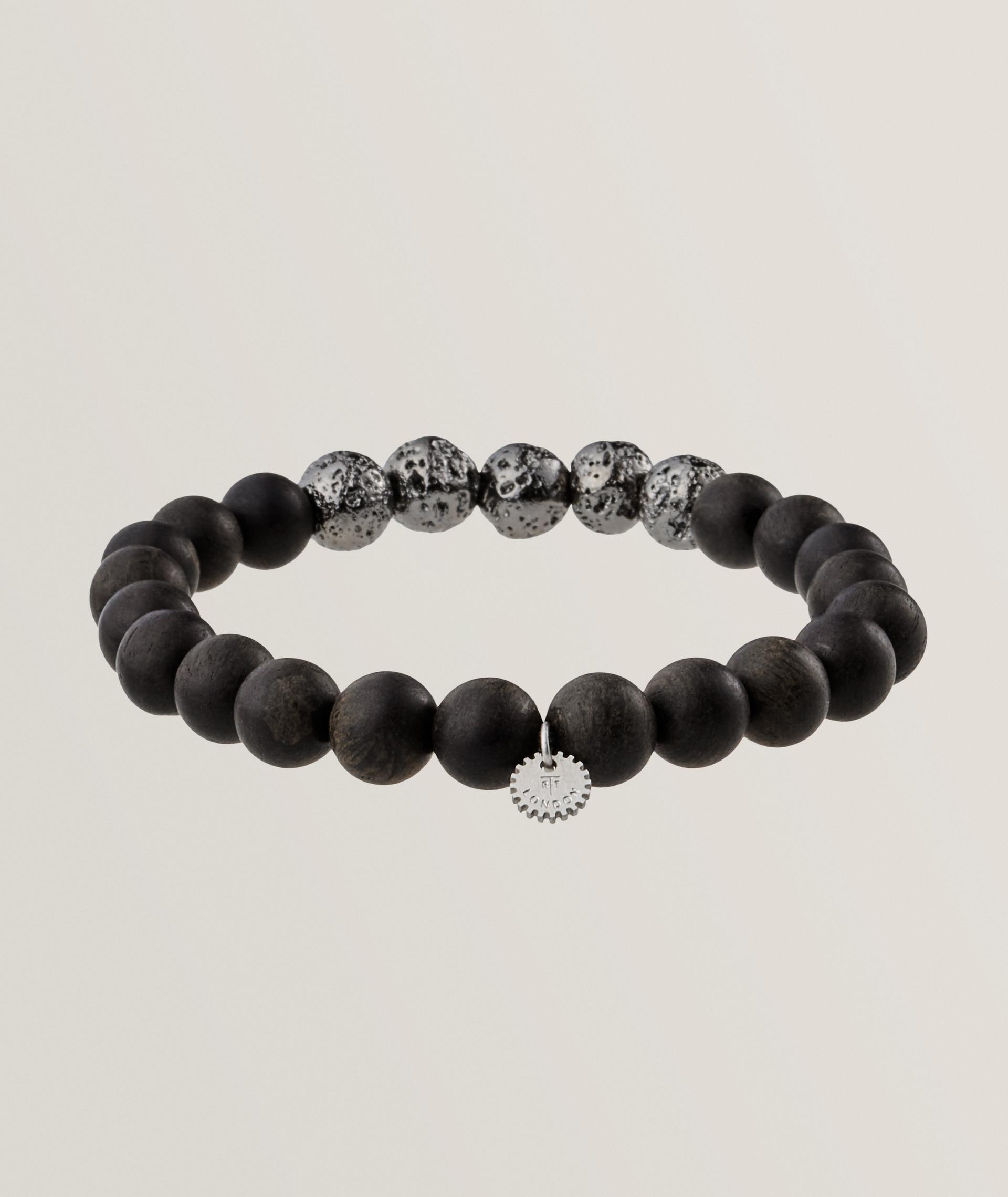 Bracelet de billes de bois de Vésuve et de lave image 0