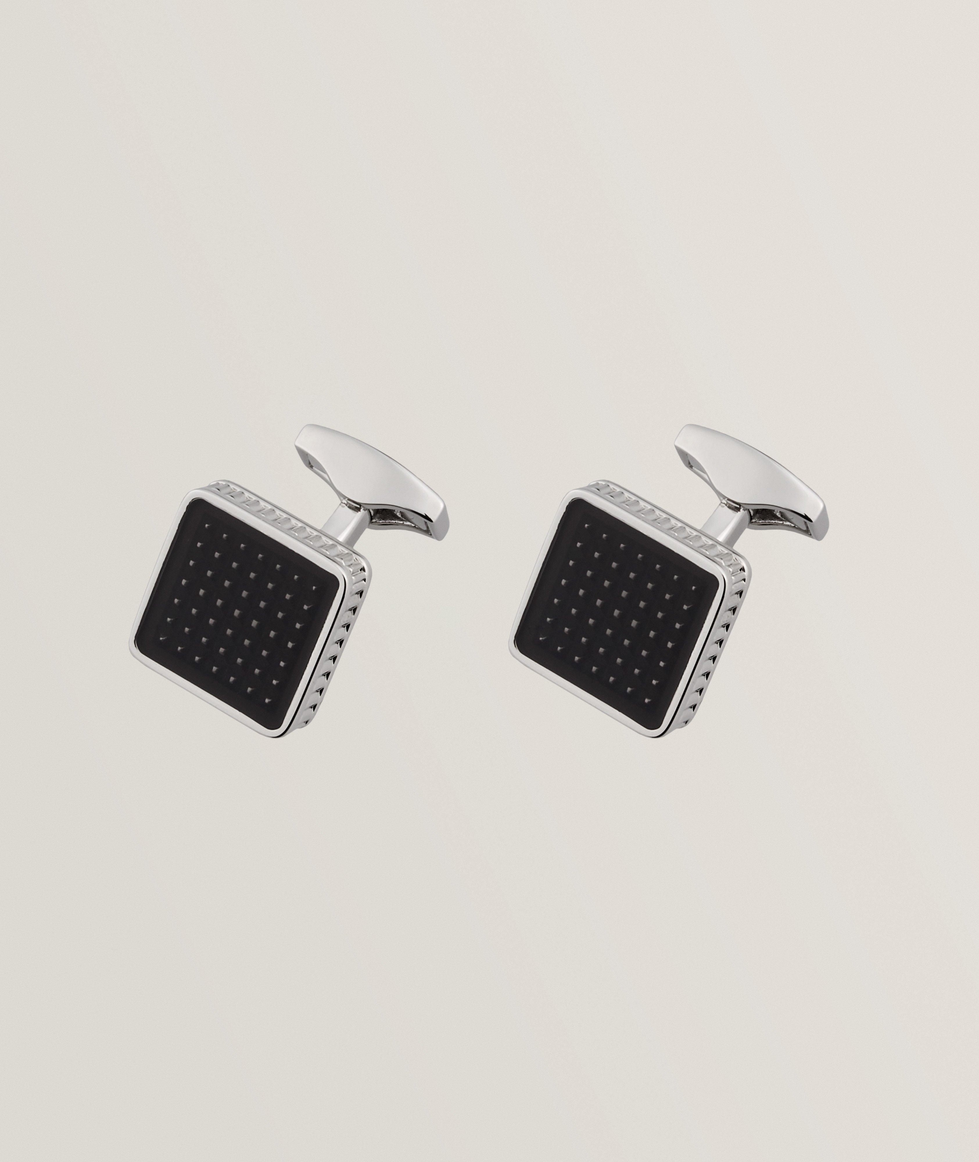 Giza Ice Translucent Enamel Square Cufflinks image 0