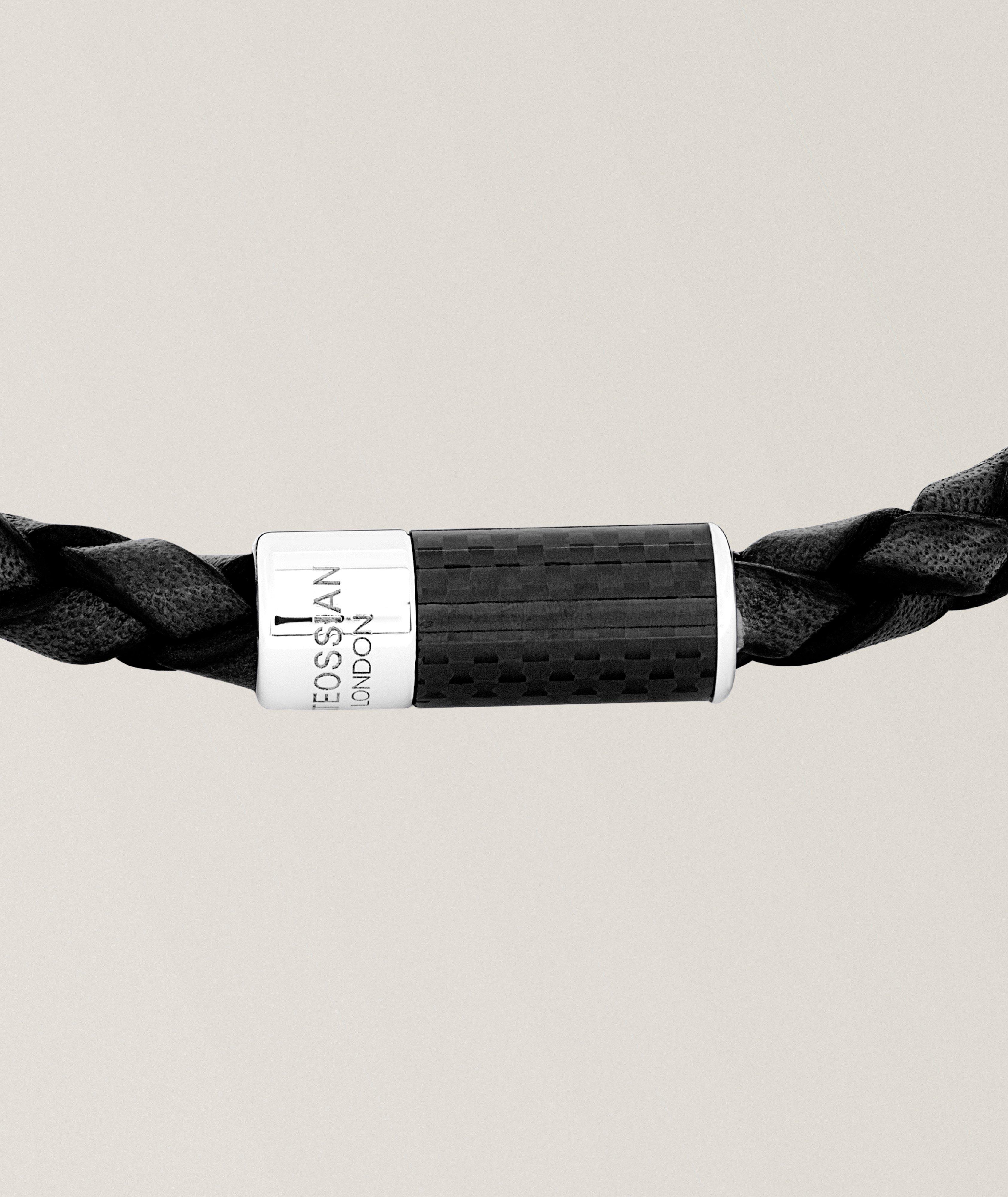 Carbon Pop Braided Leather Bracelet image 3