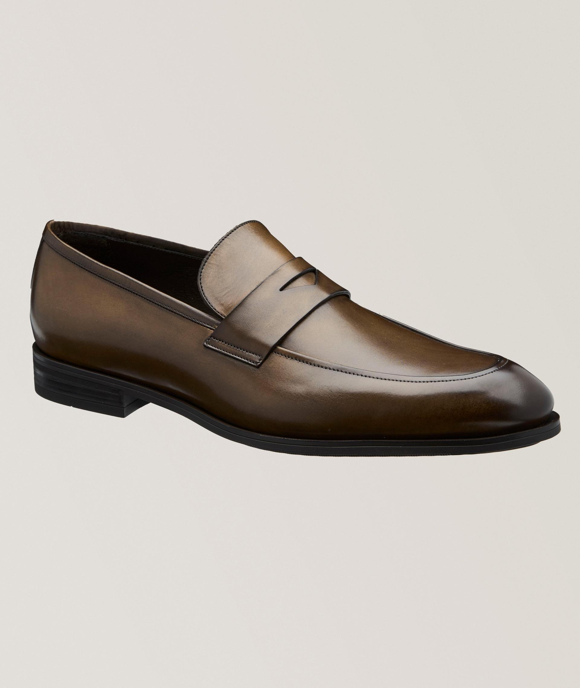 Jagger Burnished Leather Penny Loafers image 0