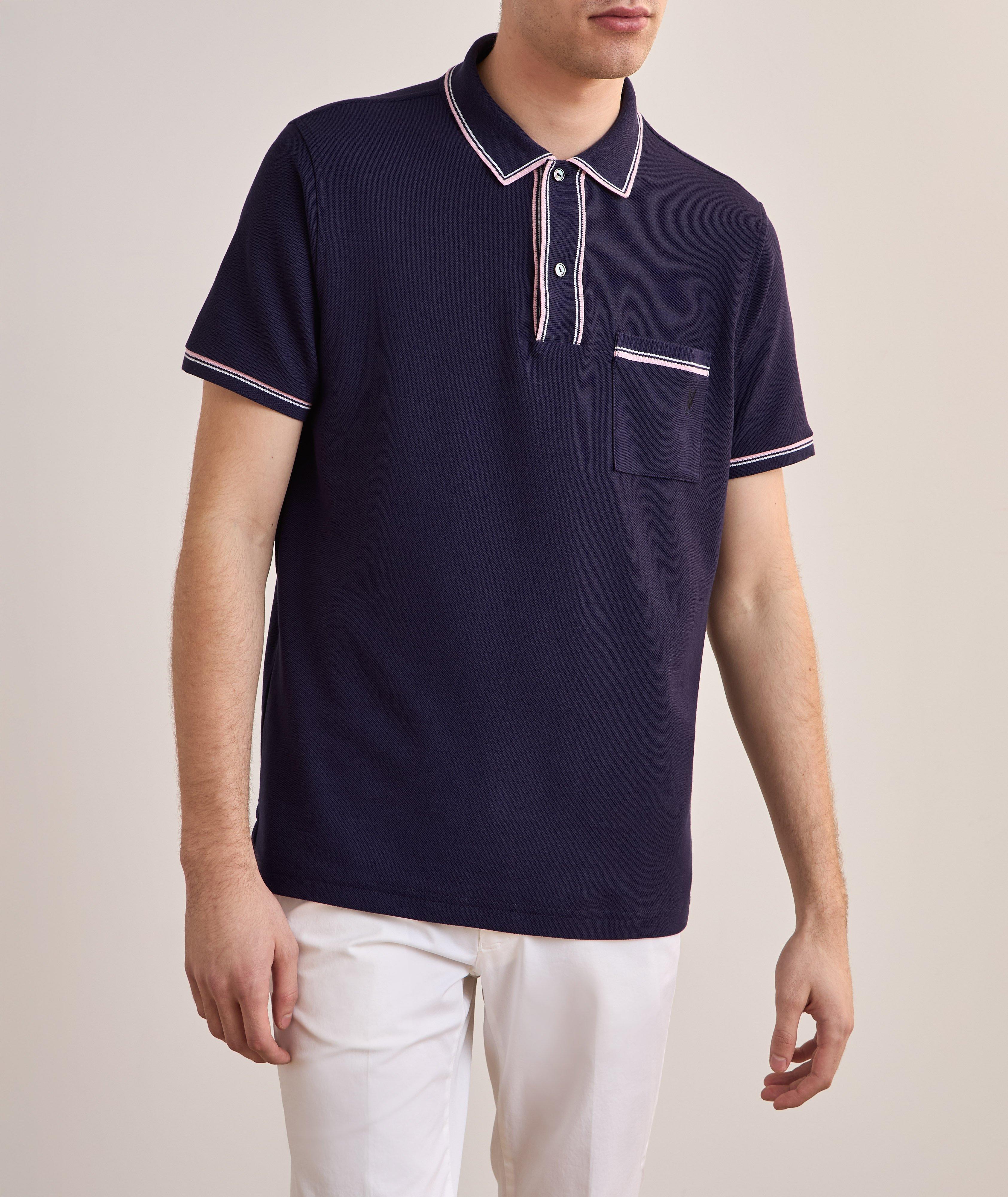 Striped Tipping Cotton Piqué Polo image 1