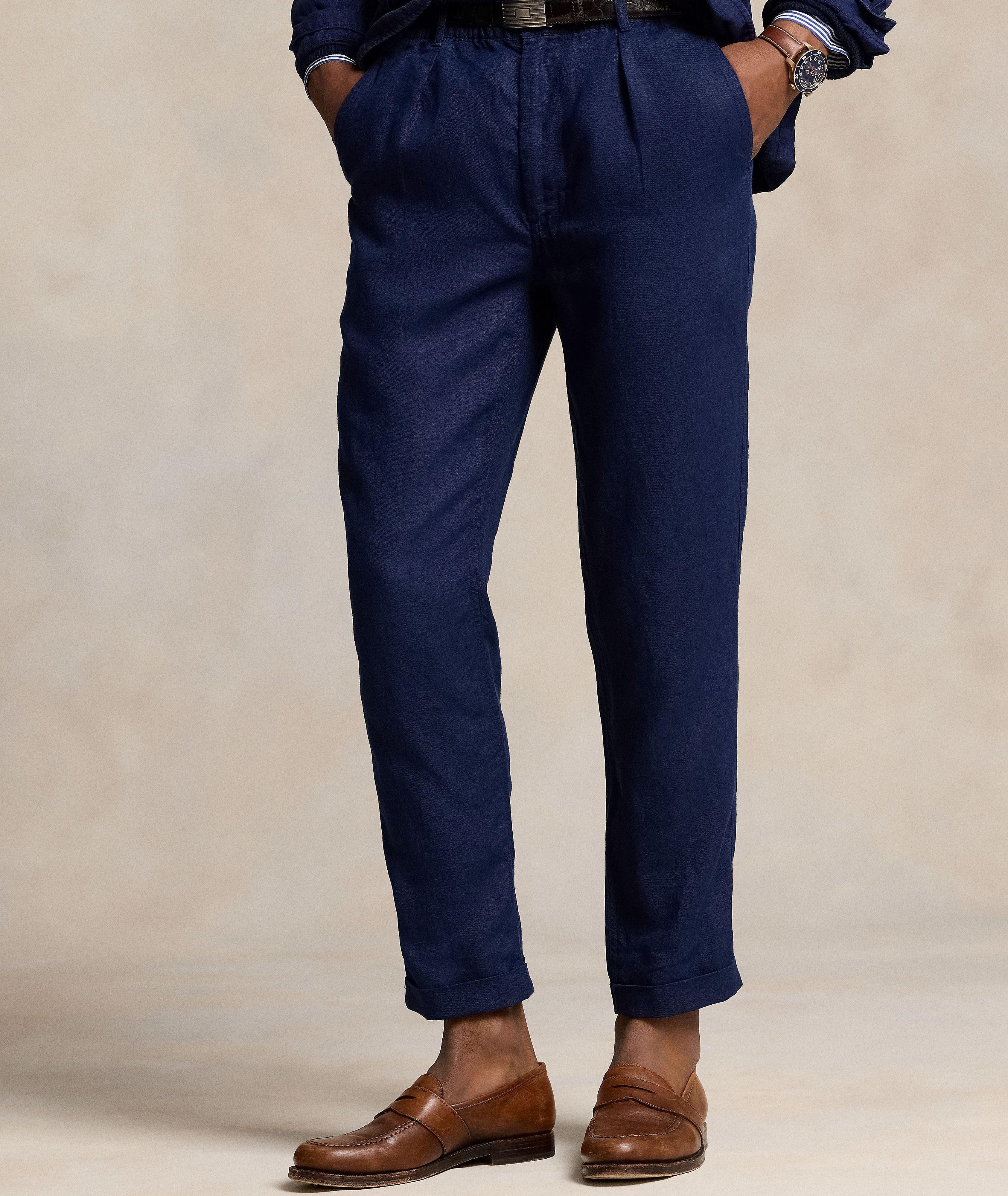 Drawstring Linen Tapered Pants  image 1