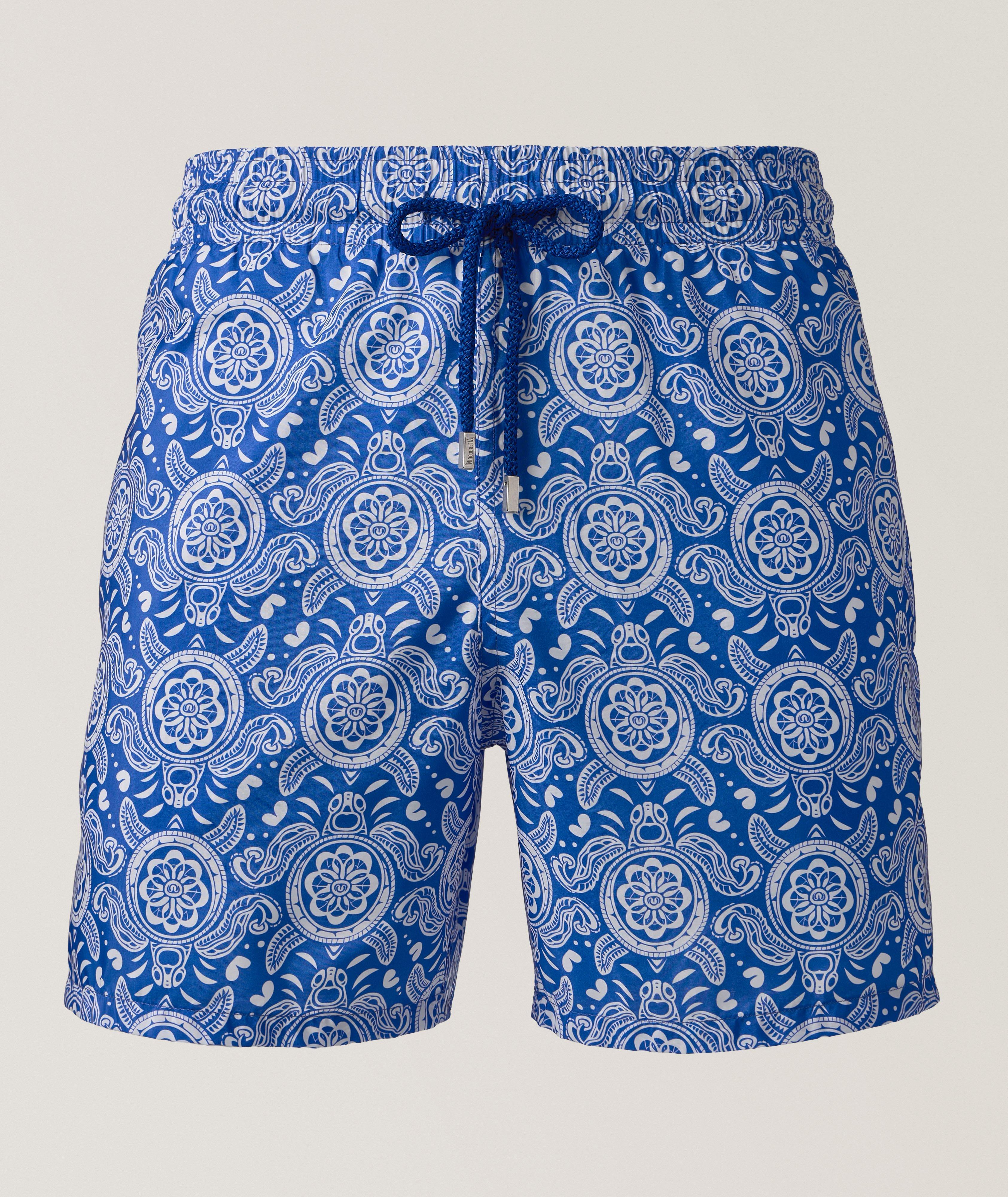 Vilebrequin Short de bain très léger et repliable à motif de tortues tribales