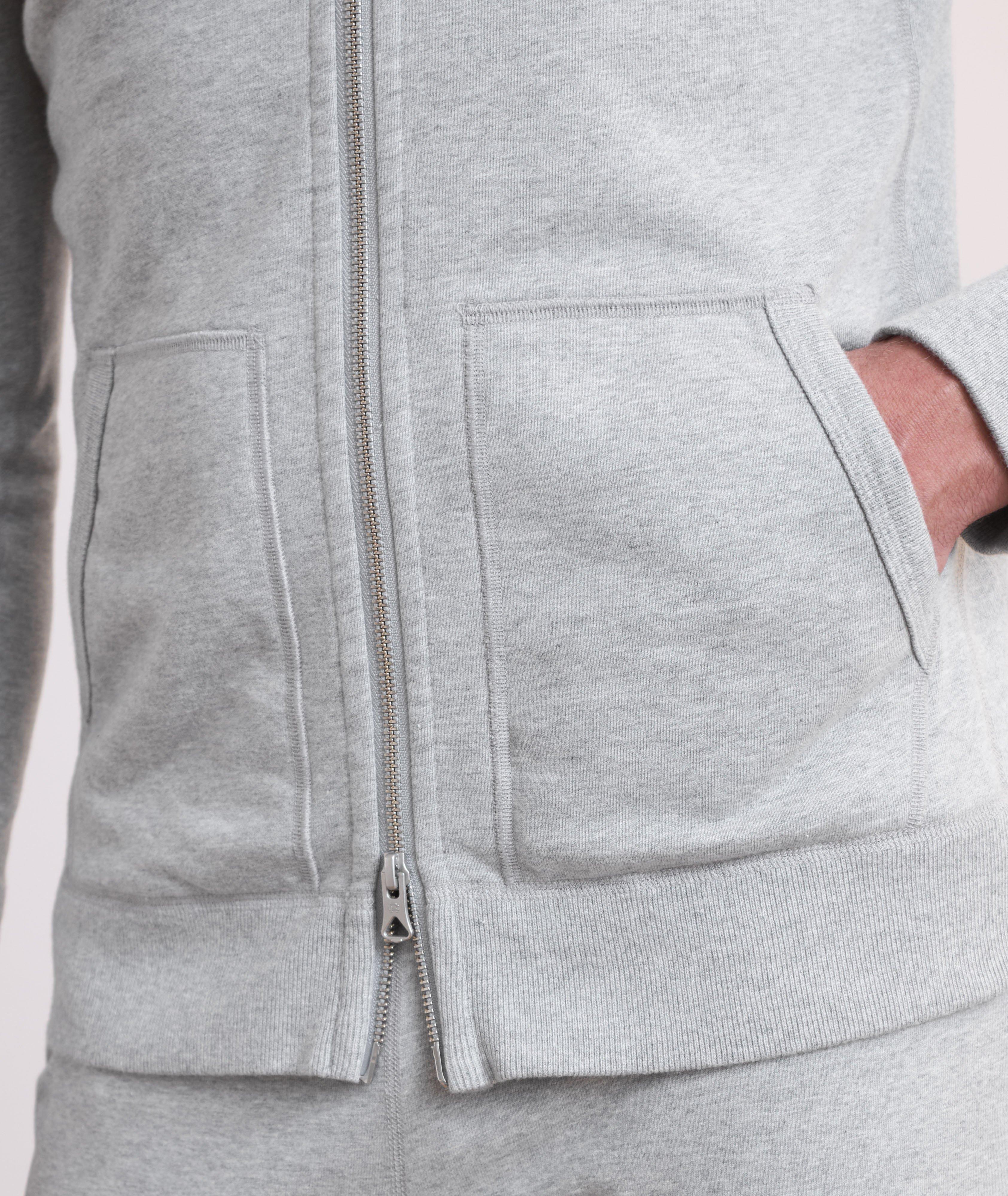 Terry Cotton Full-Zip Hooded Sweater image 3