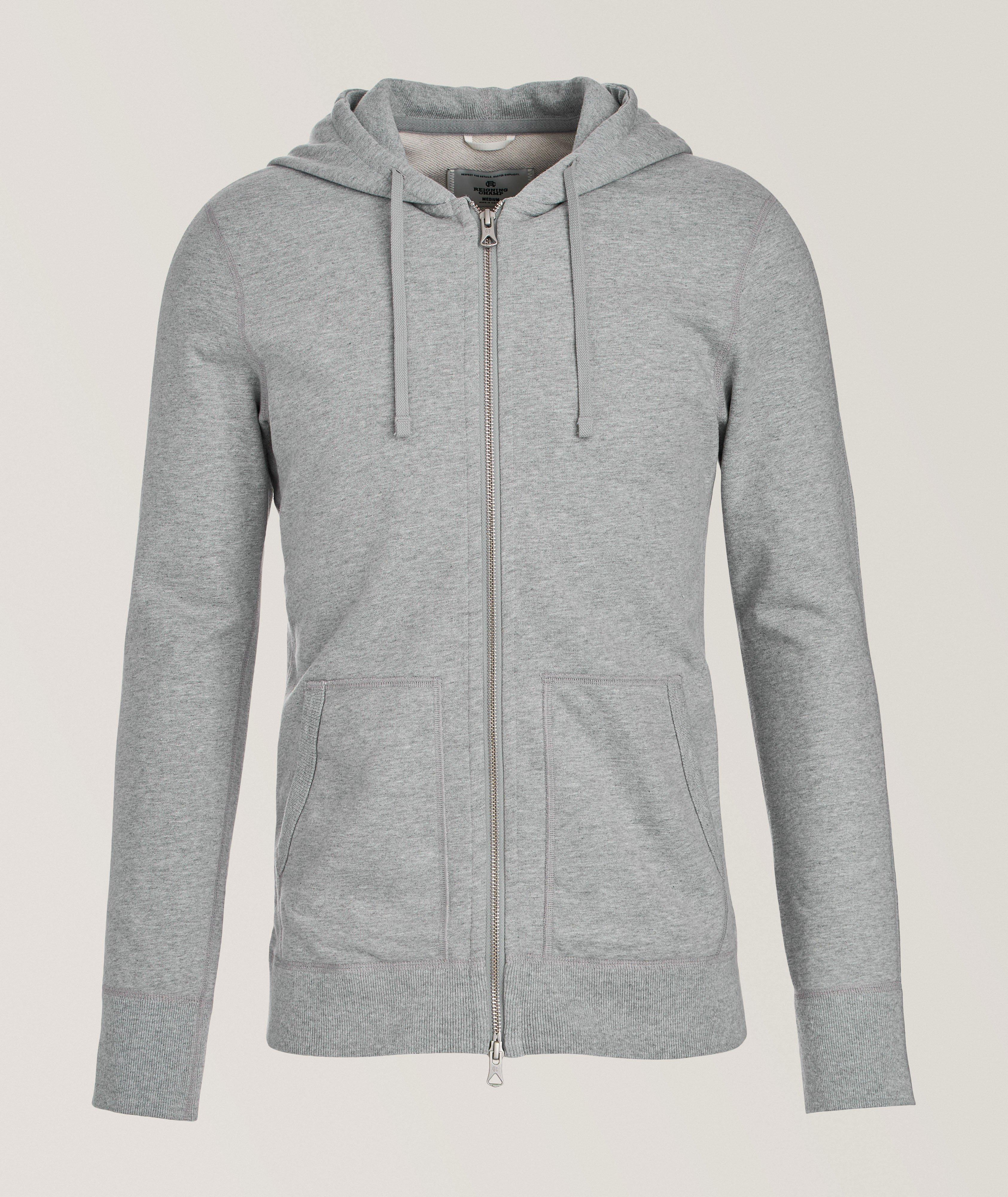 Terry Cotton Full-Zip Hooded Sweater image 0