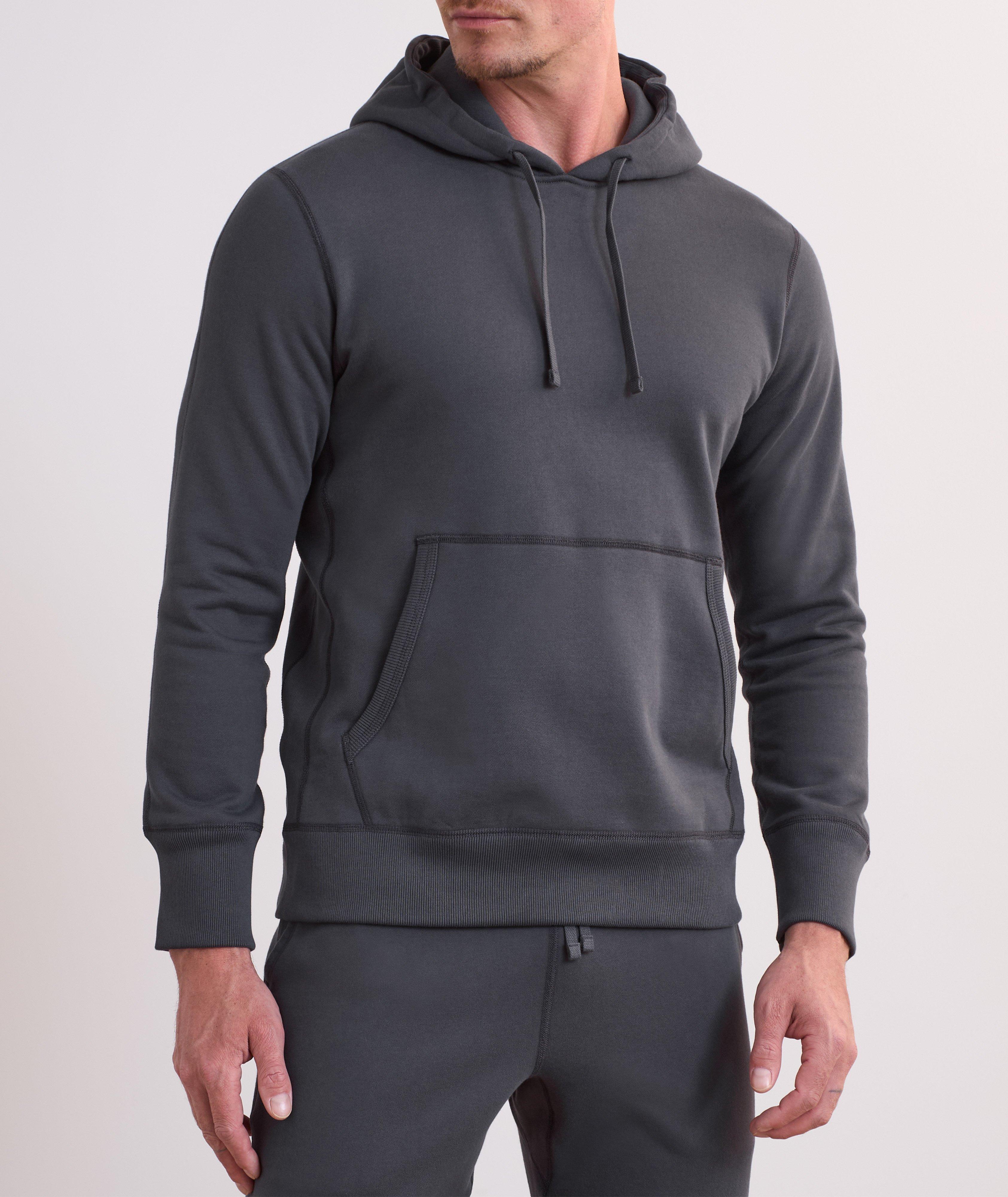 Slim-Fit Terry Cotton Hooded Sweater image 1