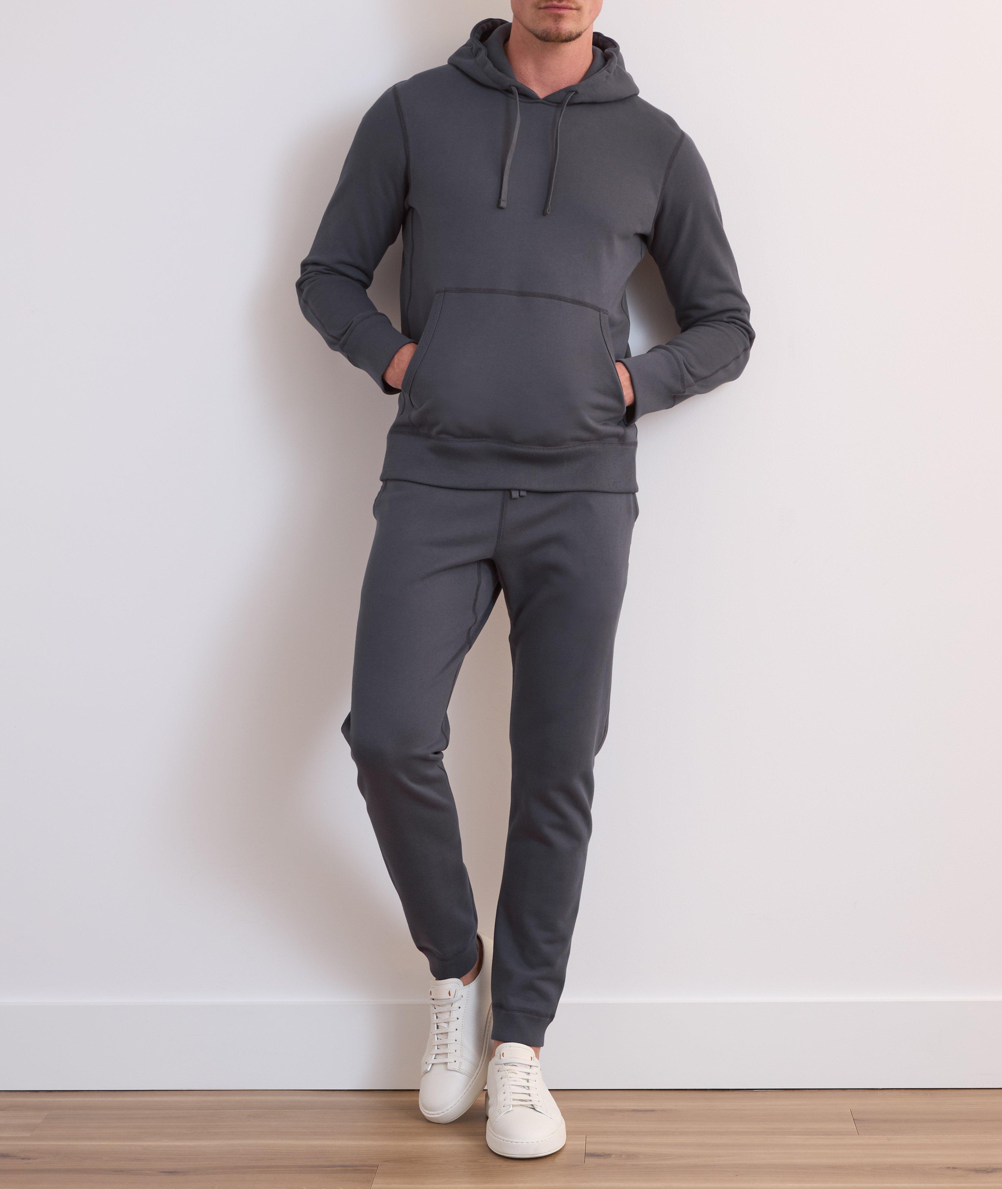 Slim-Fit Terry Cotton Hooded Sweater image 5