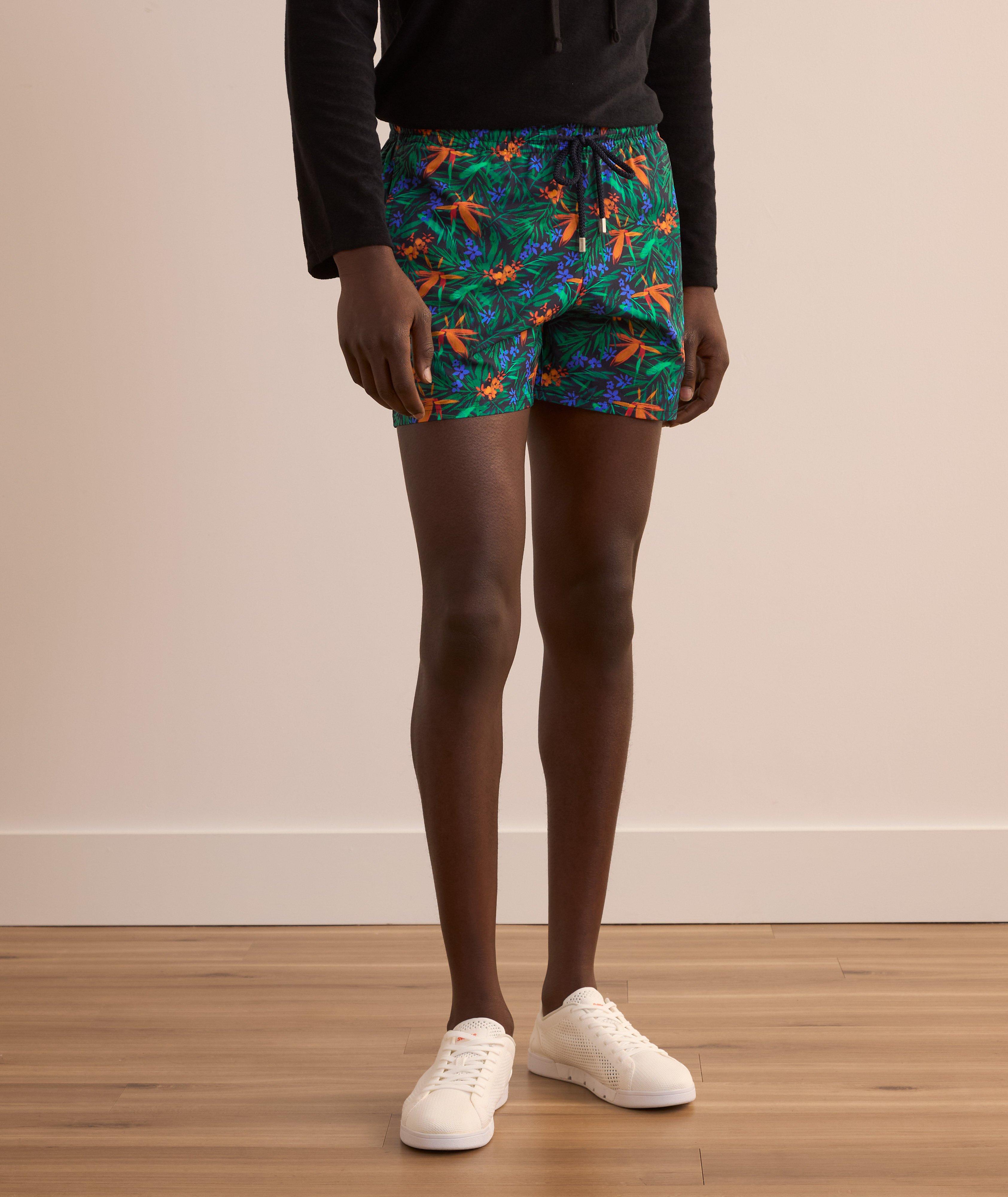 Short de bain extensible à motif tropical image 1