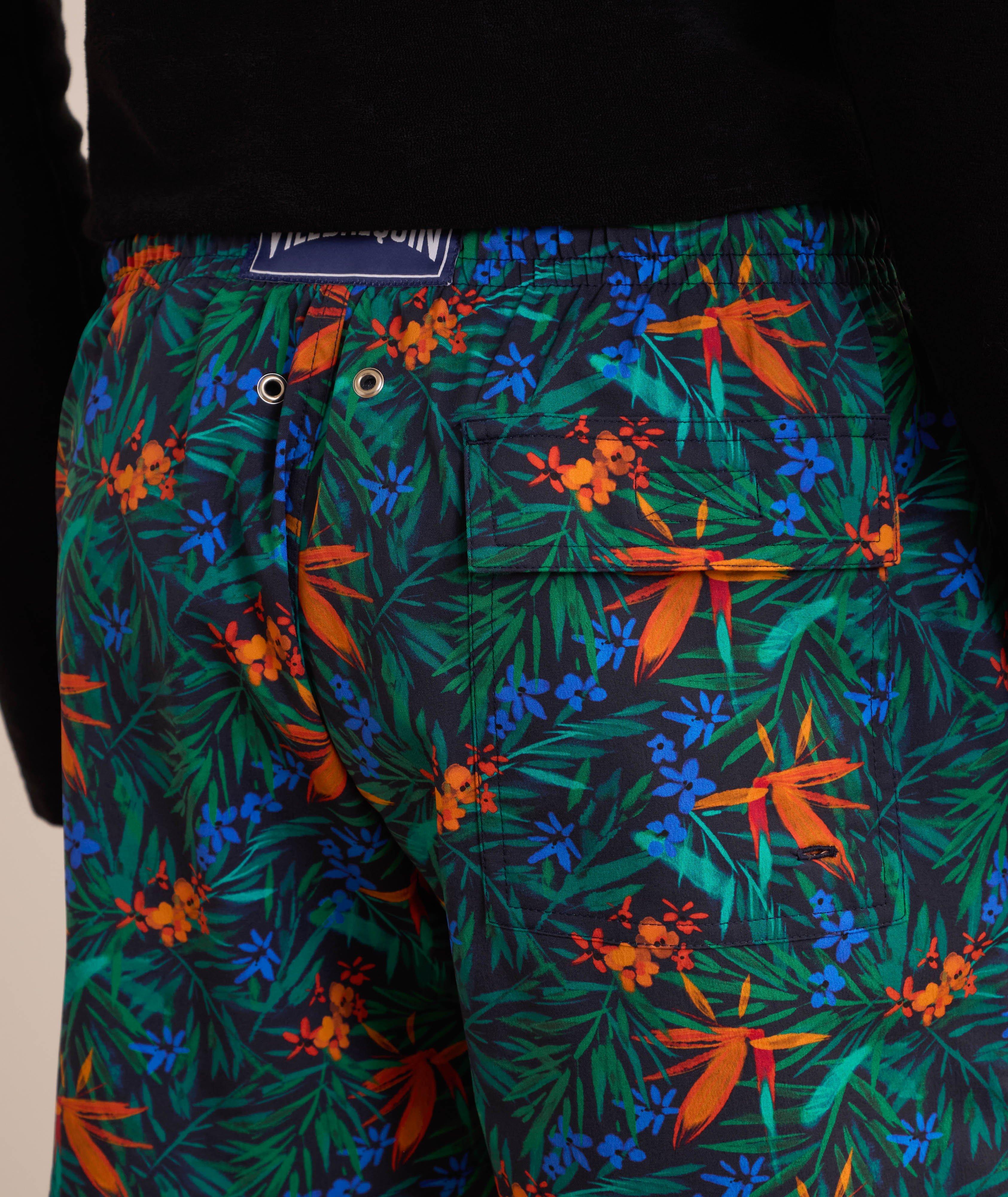 Short de bain extensible à motif tropical image 3
