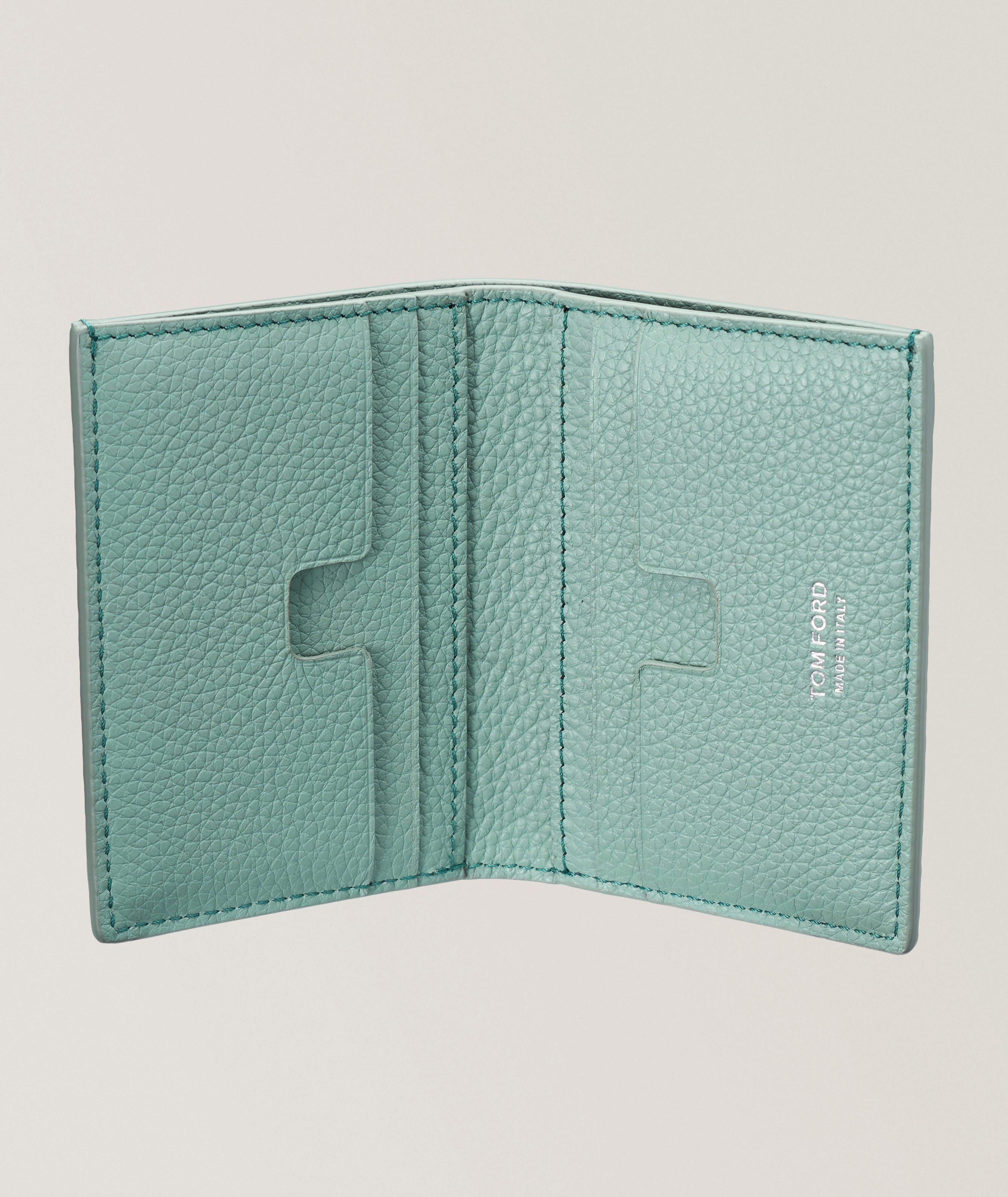 T-Line Soft Grained Leather Folding Cardholder image 1