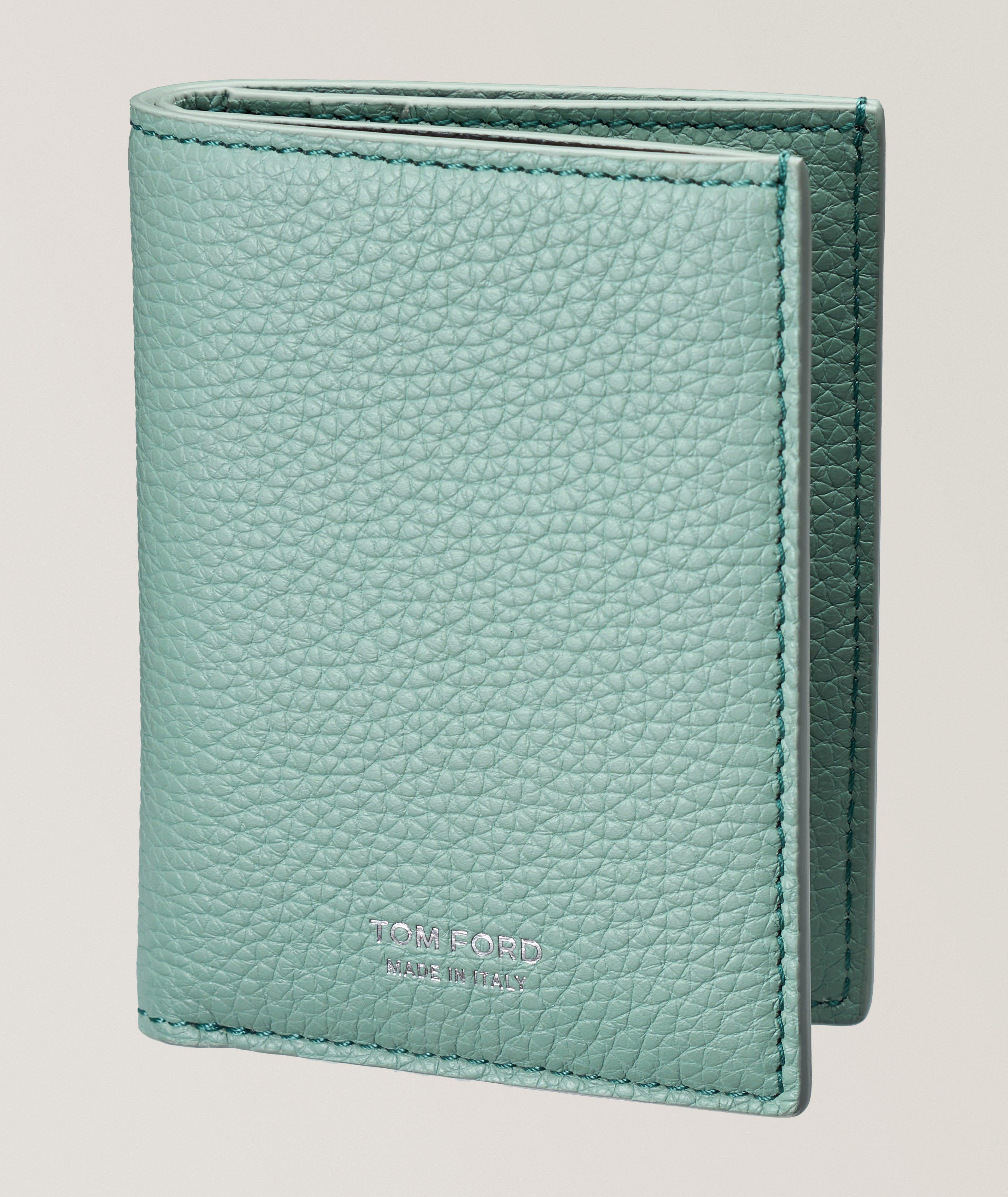 T-Line Soft Grained Leather Folding Cardholder image 0