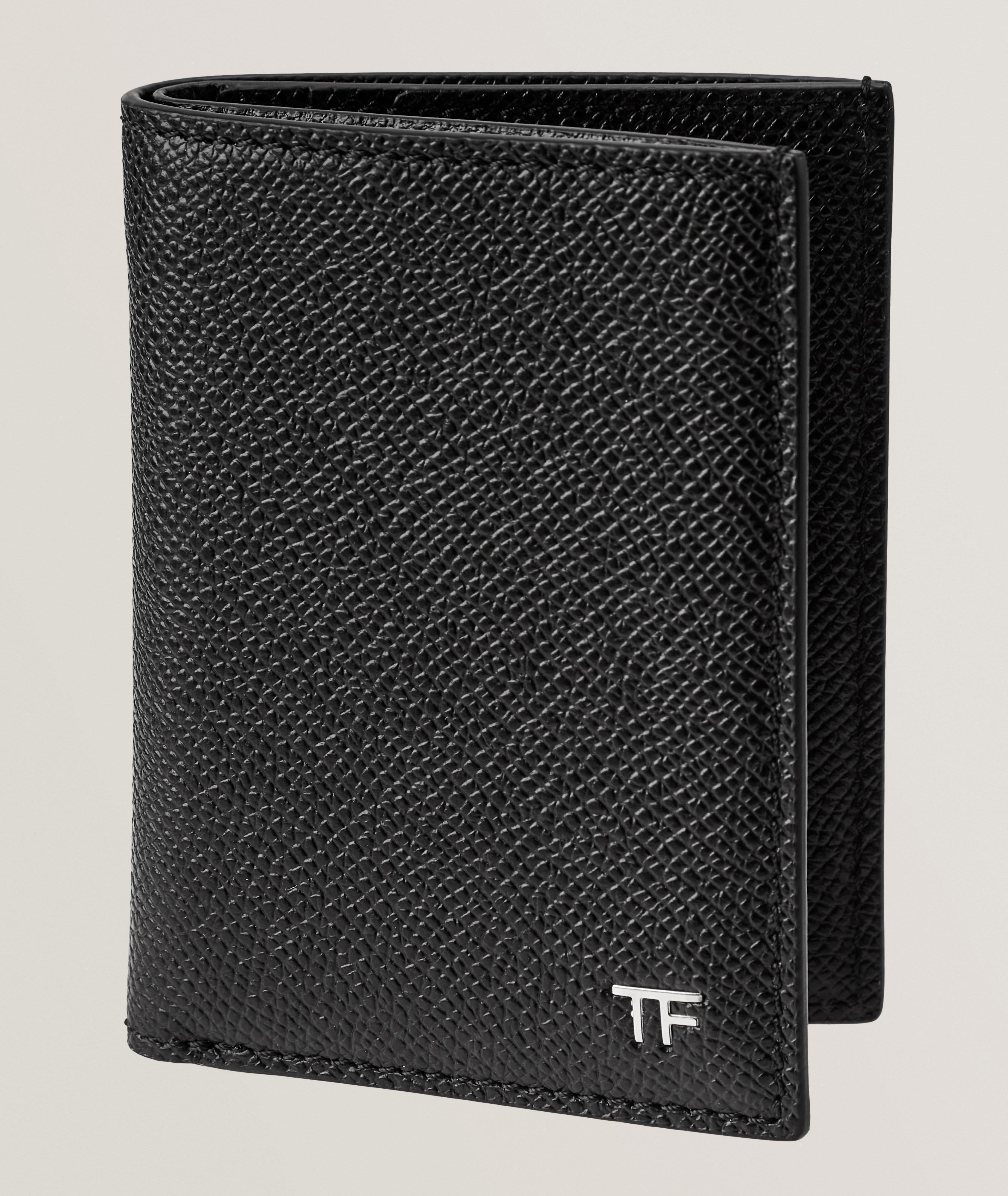 Grain Leather T Line Folding Cardholder image 0